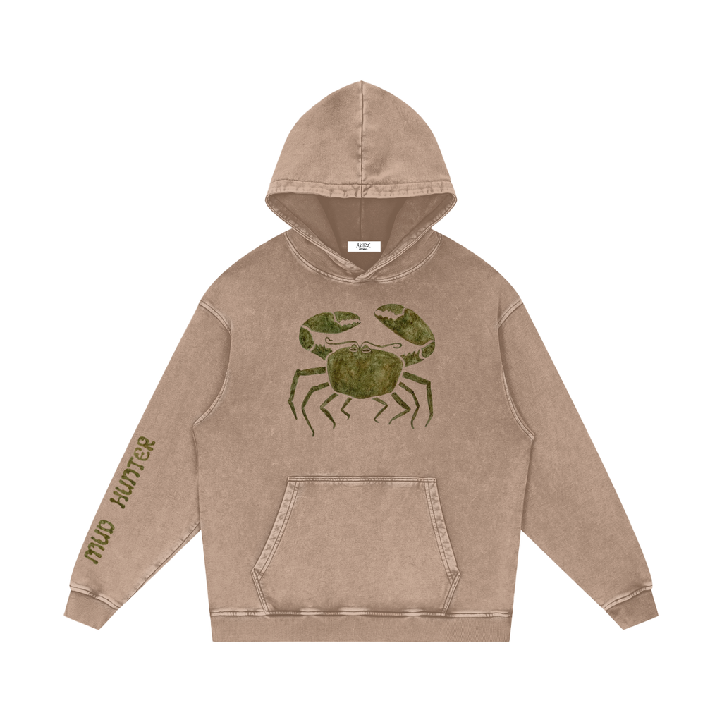 MUD HUNTER - Heavyweight Snow Washed Loose Hoodie