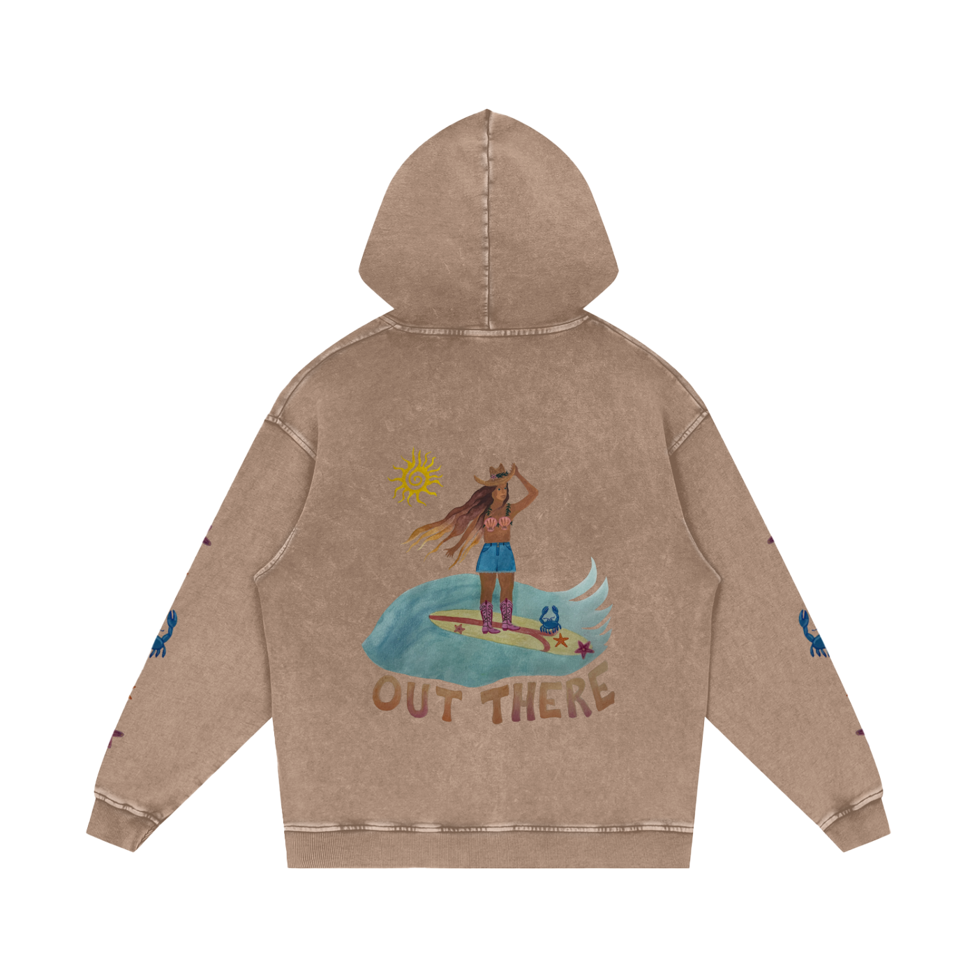 OUT THERE - Heavyweight Snow Washed Loose Hoodie