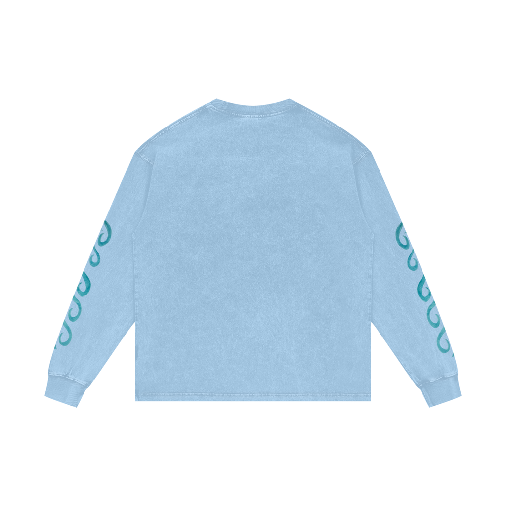 MER - Acid Wash Oversize Long Sleeve Print