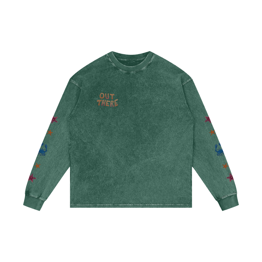 OUT THERE - Acid Wash Oversize Long Sleeve