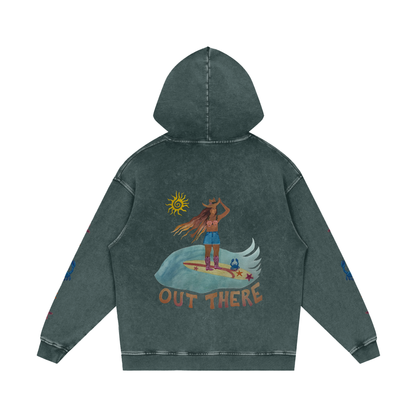 OUT THERE - Heavyweight Snow Washed Loose Hoodie
