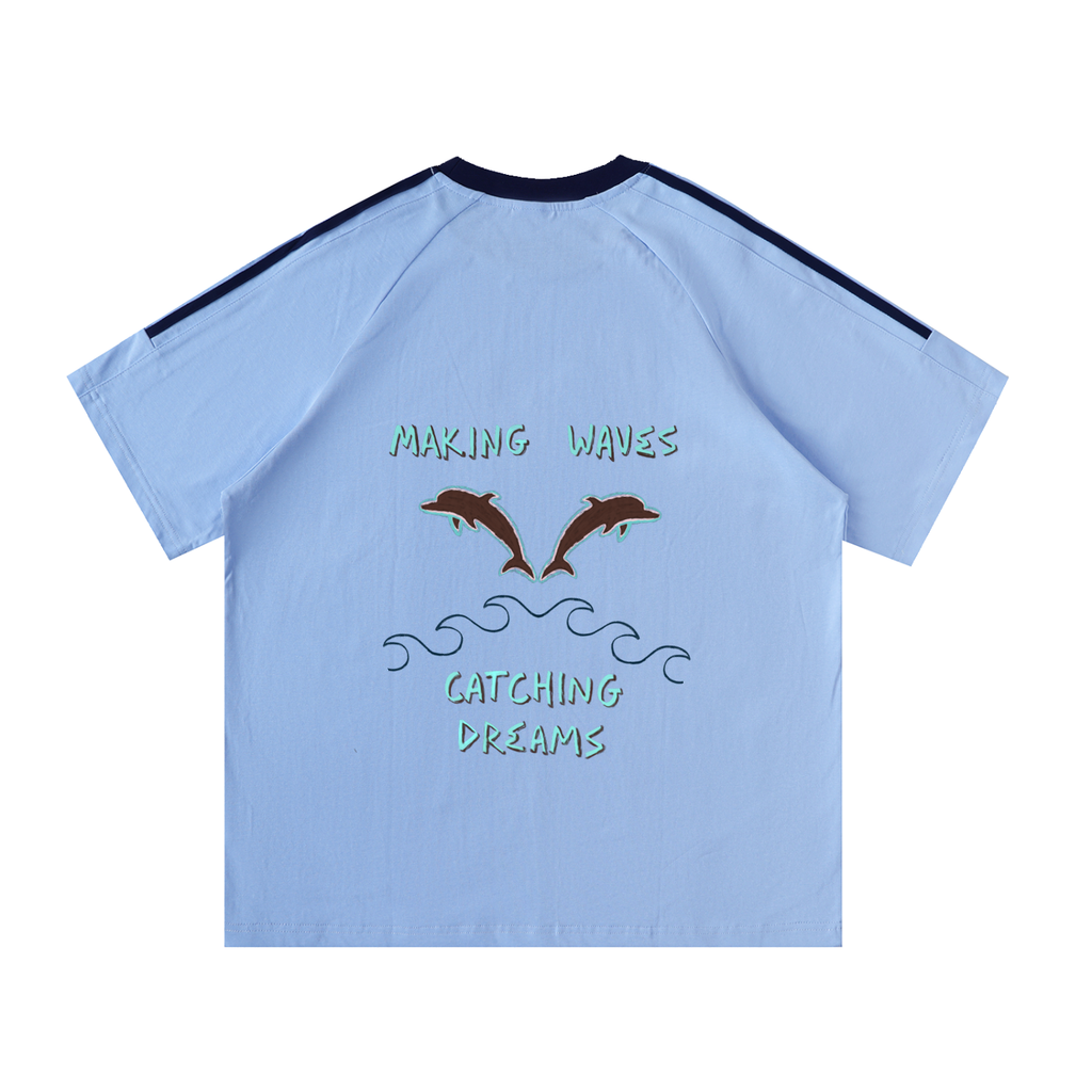 Gone Fishing - Contrast Stripe Crewneck