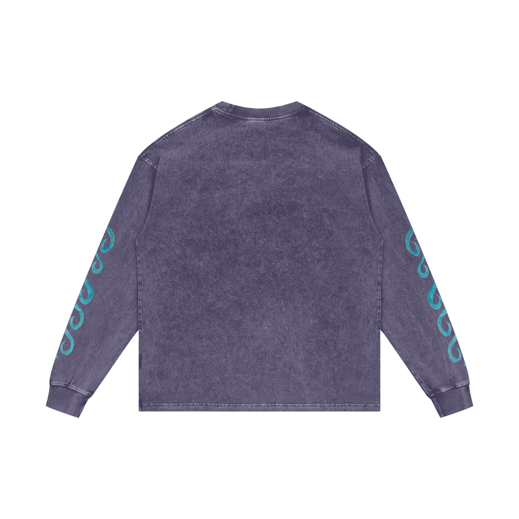 MER - Acid Wash Oversize Long Sleeve Print