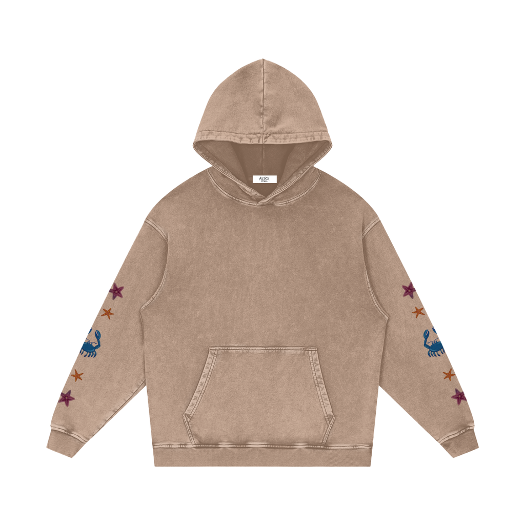 OUT THERE - Heavyweight Snow Washed Loose Hoodie