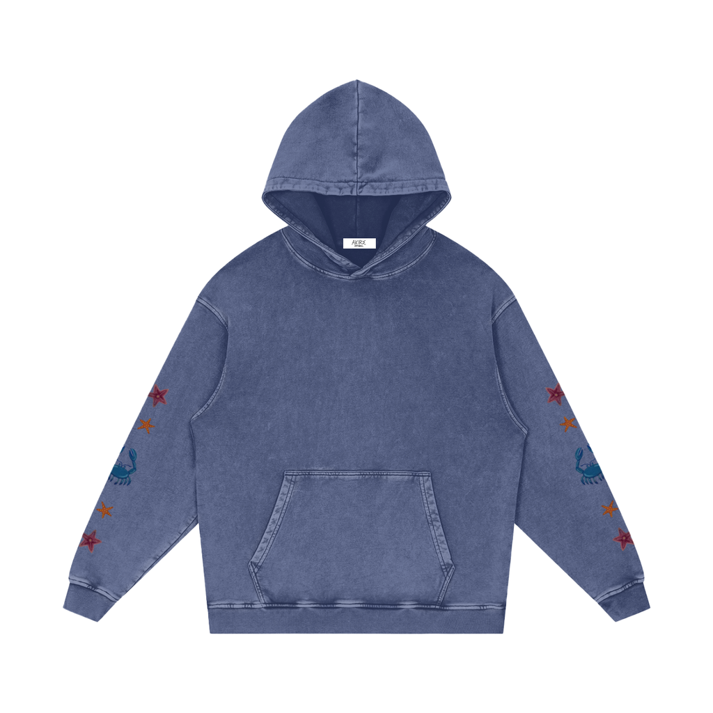 OUT THERE - Heavyweight Snow Washed Loose Hoodie