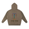 CRAY CRAY - Thick Snow Washed Distressed Zip Hoodie