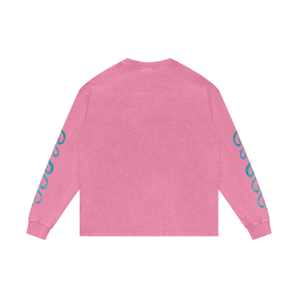 MER - Acid Wash Oversize Long Sleeve Print