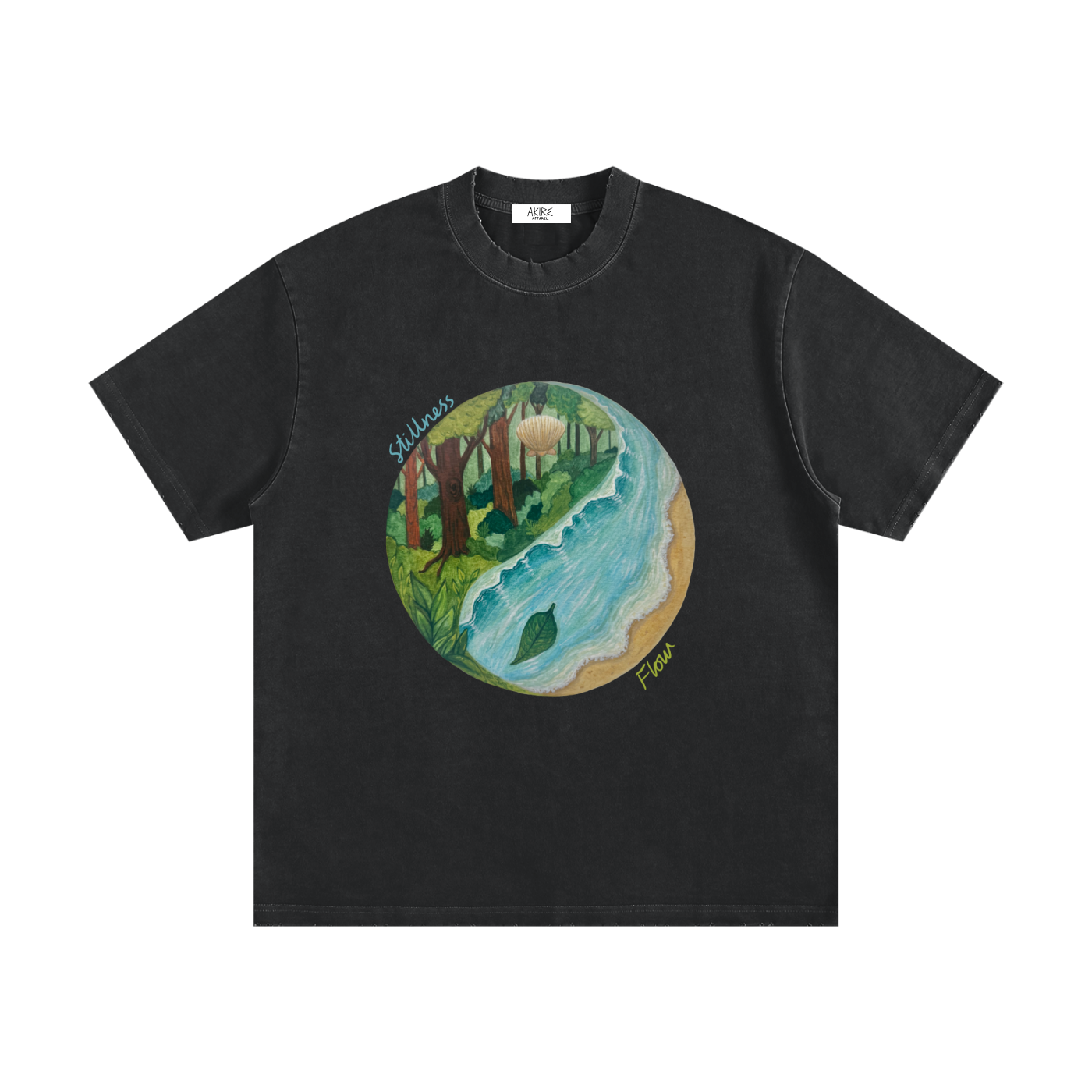 STILLNESS & FLOW - Heavyweight Vintage Wash Frayed