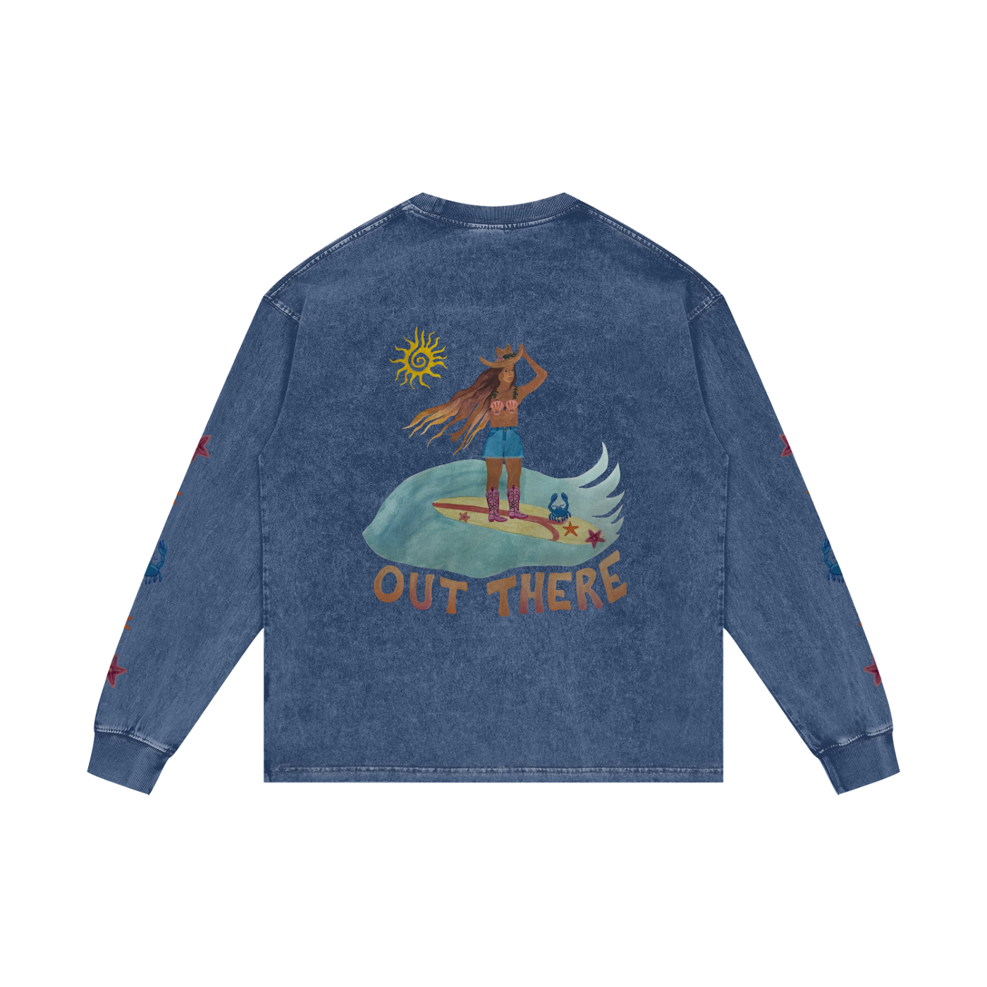 OUT THERE - Acid Wash Oversize Long Sleeve