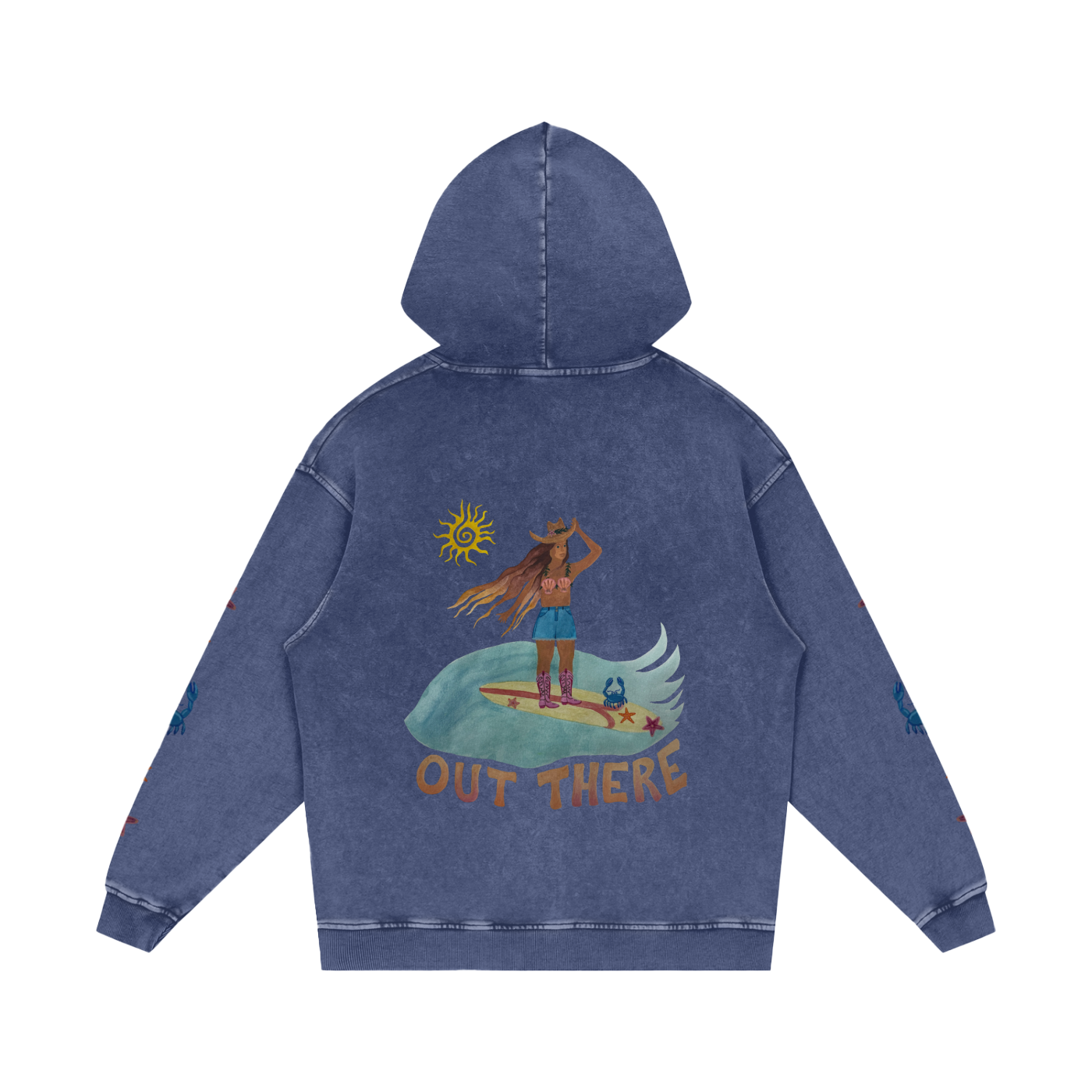 OUT THERE - Heavyweight Snow Washed Loose Hoodie