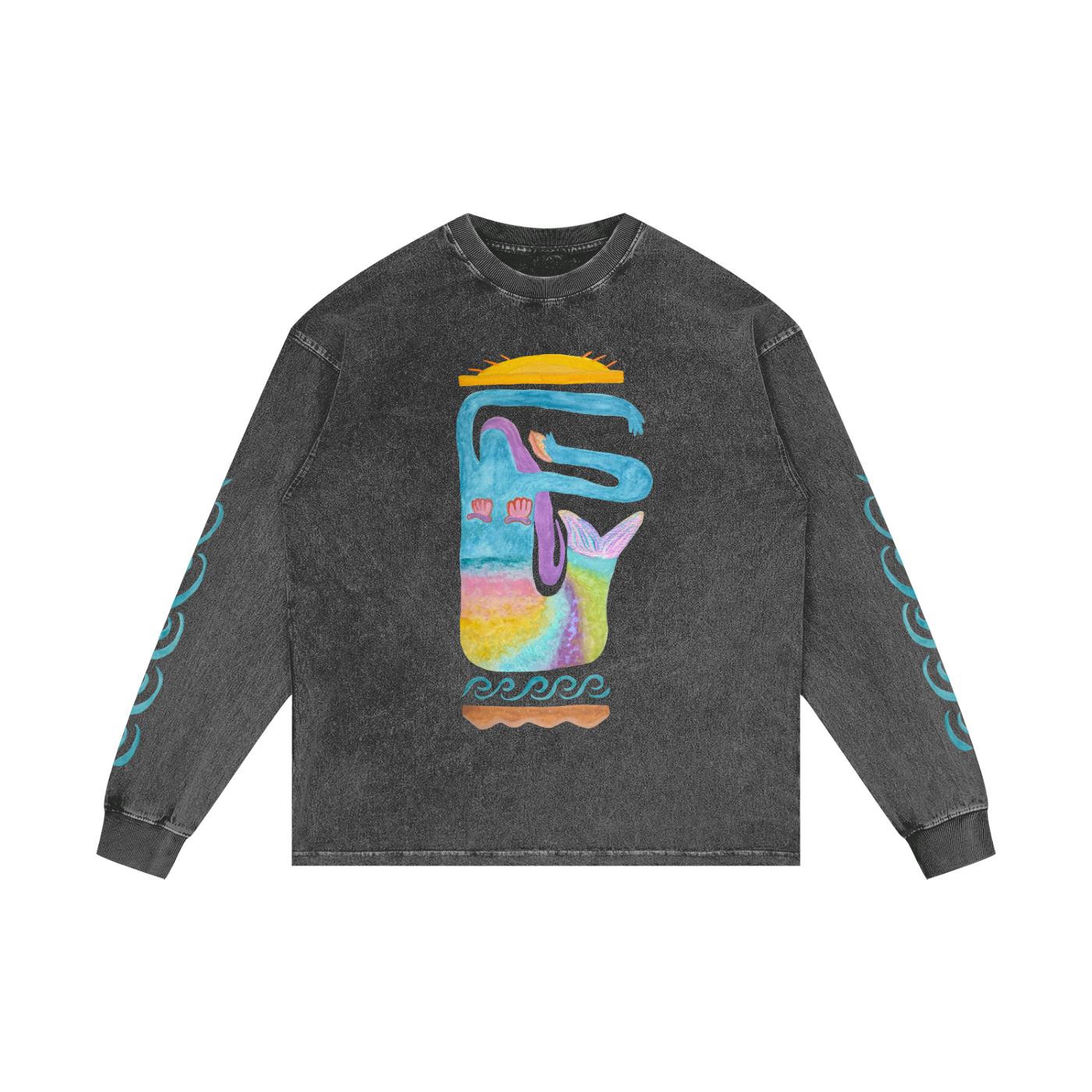 MER - Acid Wash Oversize Long Sleeve Print