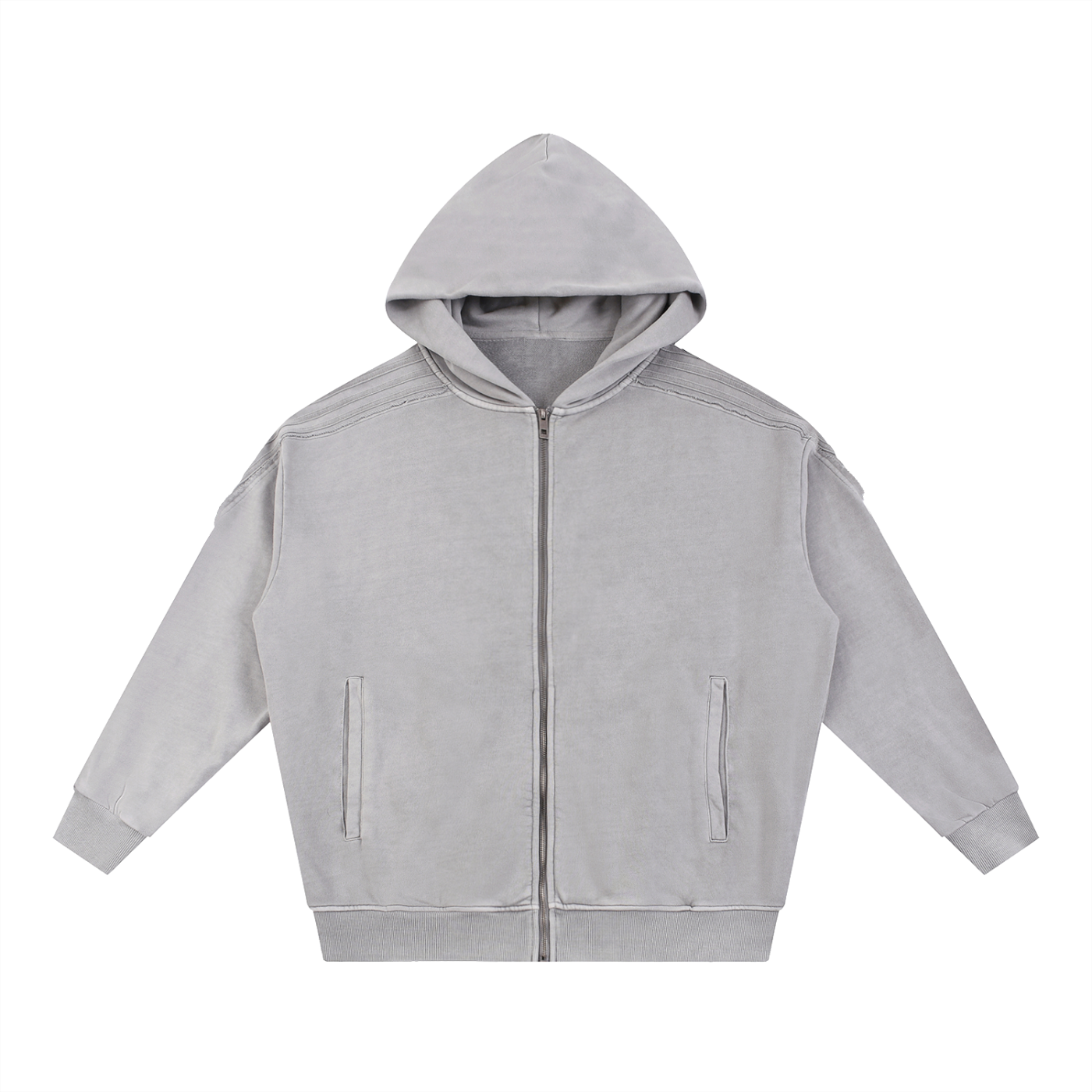 CRAY CRAY - Thick Snow Washed Distressed Zip Hoodie