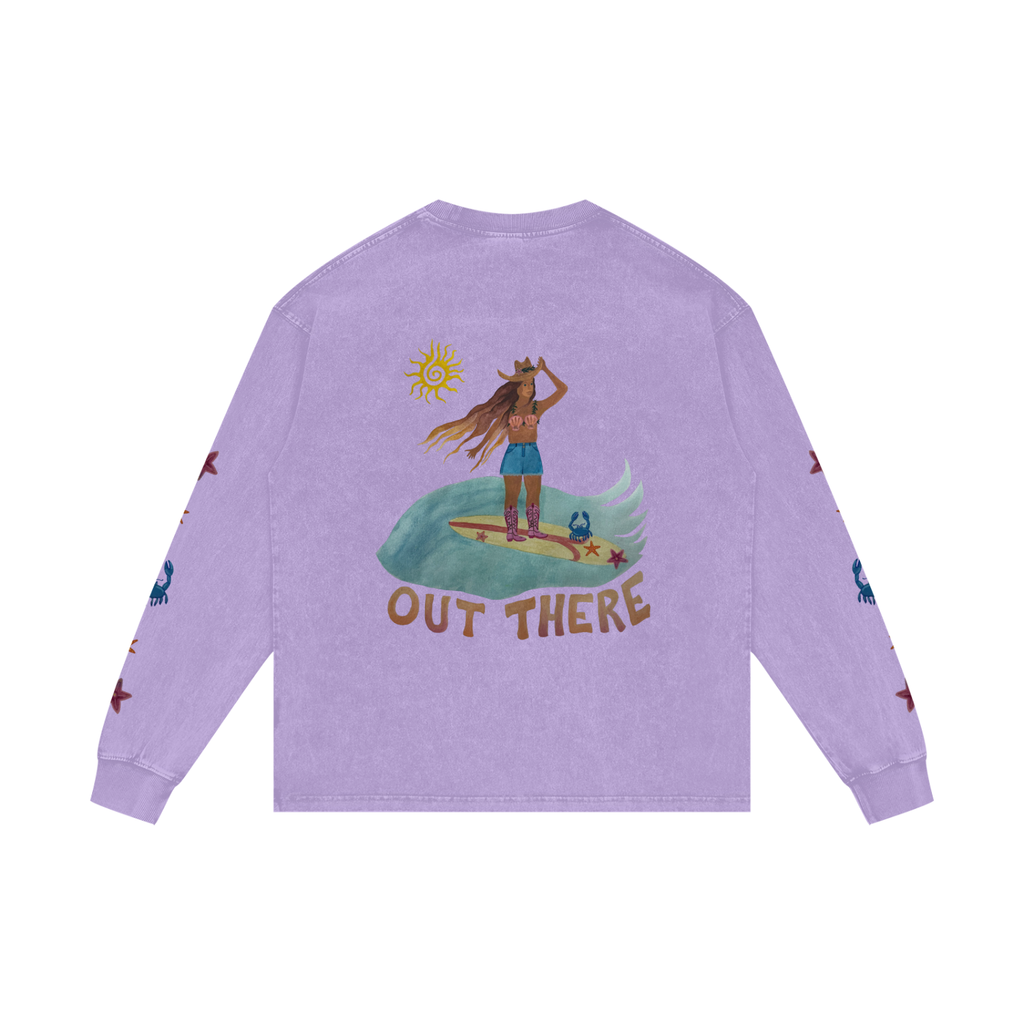 OUT THERE - Acid Wash Oversize Long Sleeve