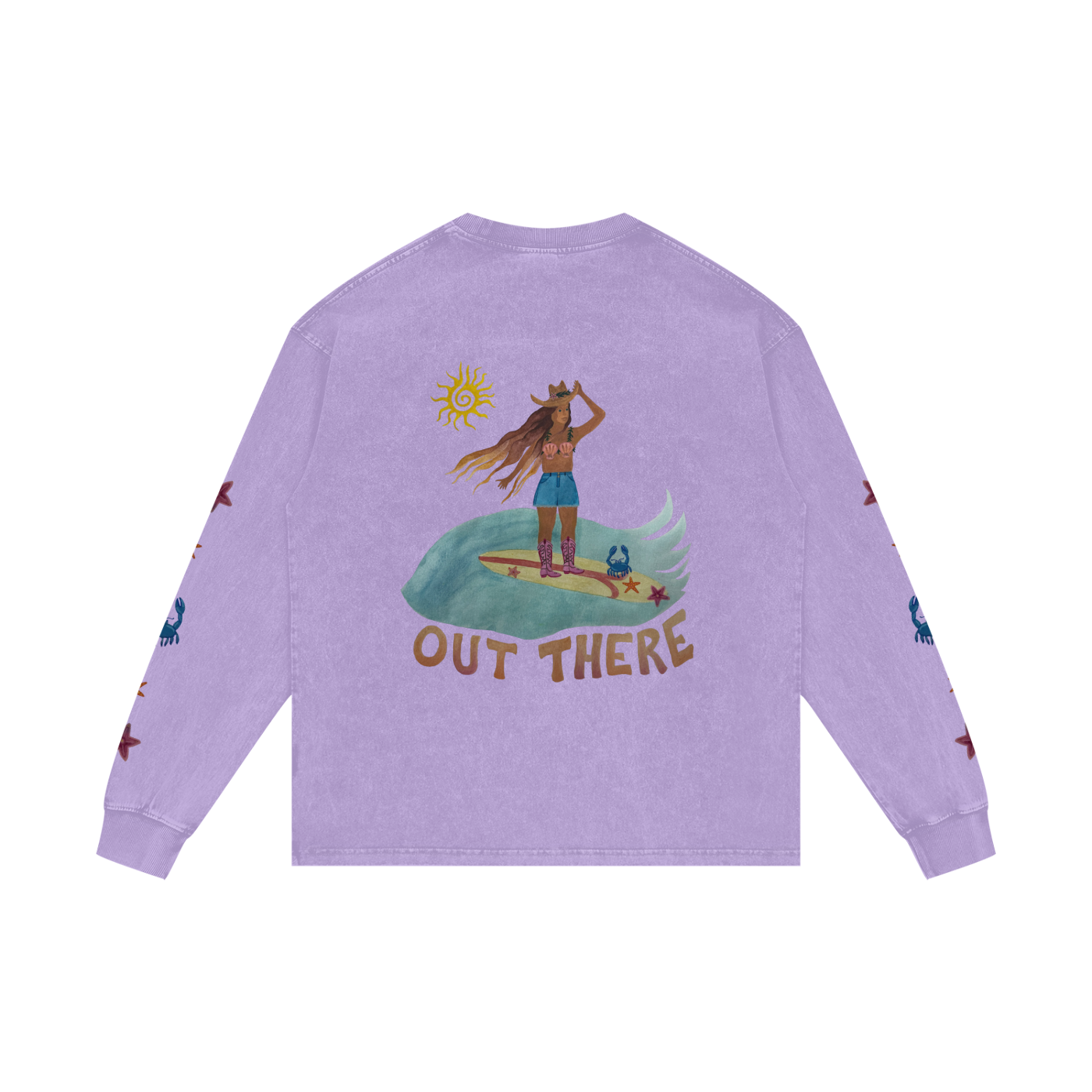 OUT THERE - Acid Wash Oversize Long Sleeve