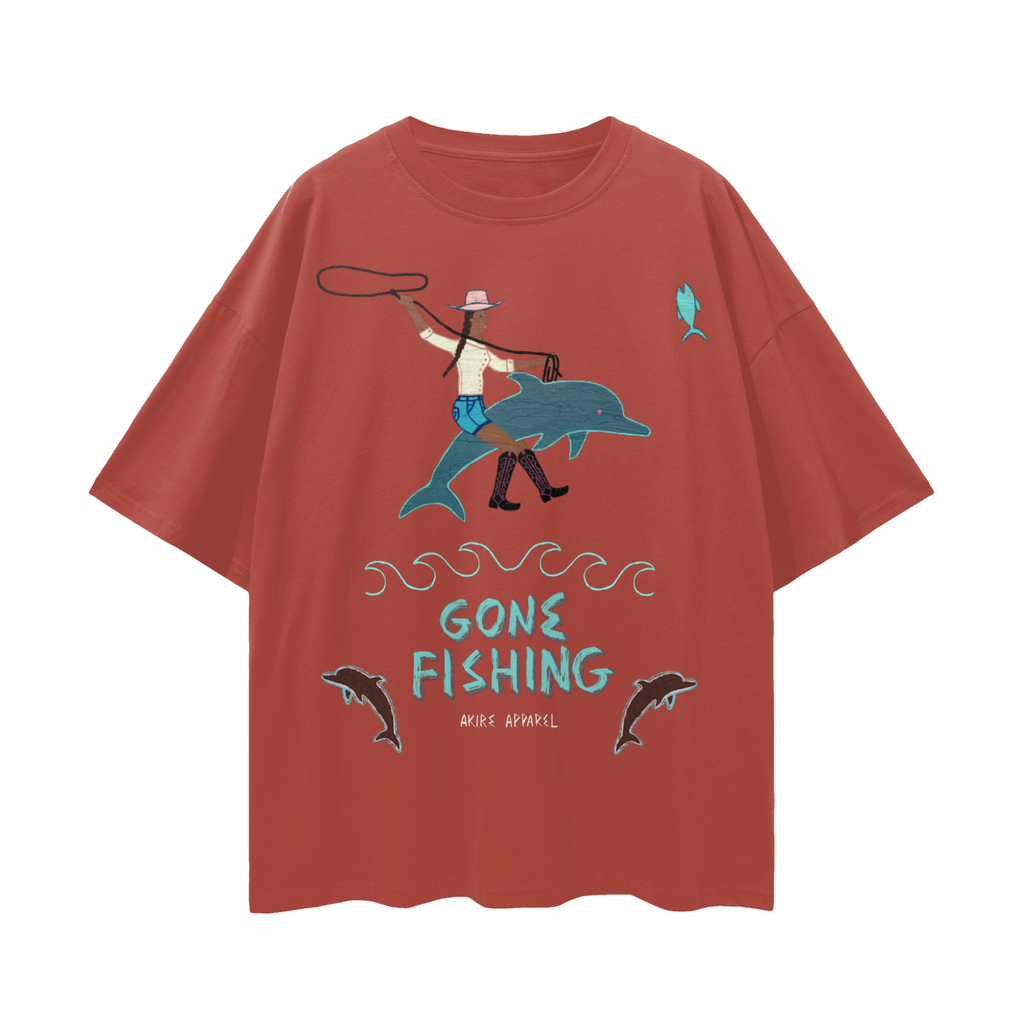 Gone Fishing - Oversize Deep Drop Shoulder