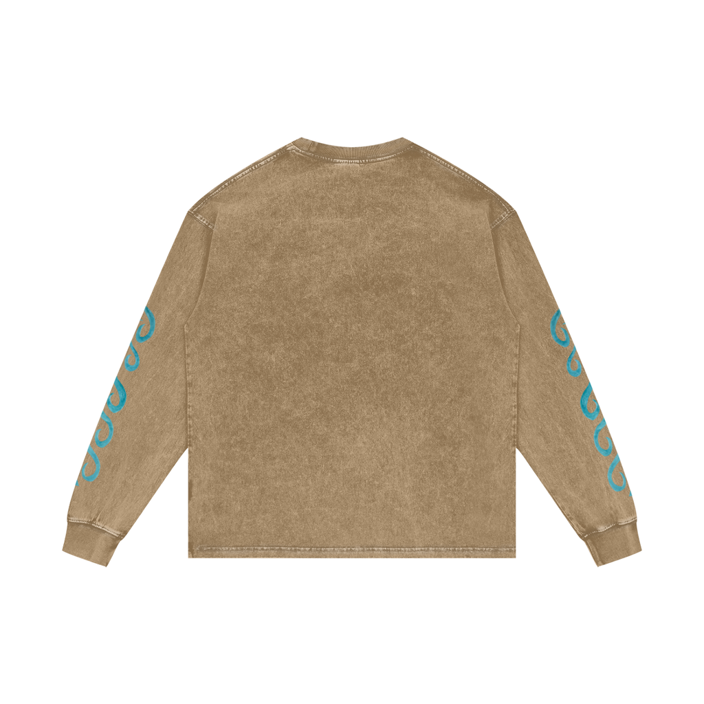 MER - Acid Wash Oversize Long Sleeve Print