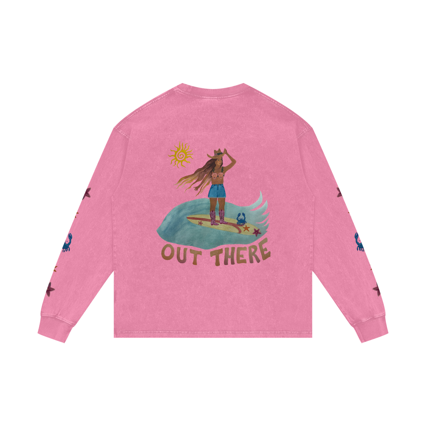OUT THERE - Acid Wash Oversize Long Sleeve