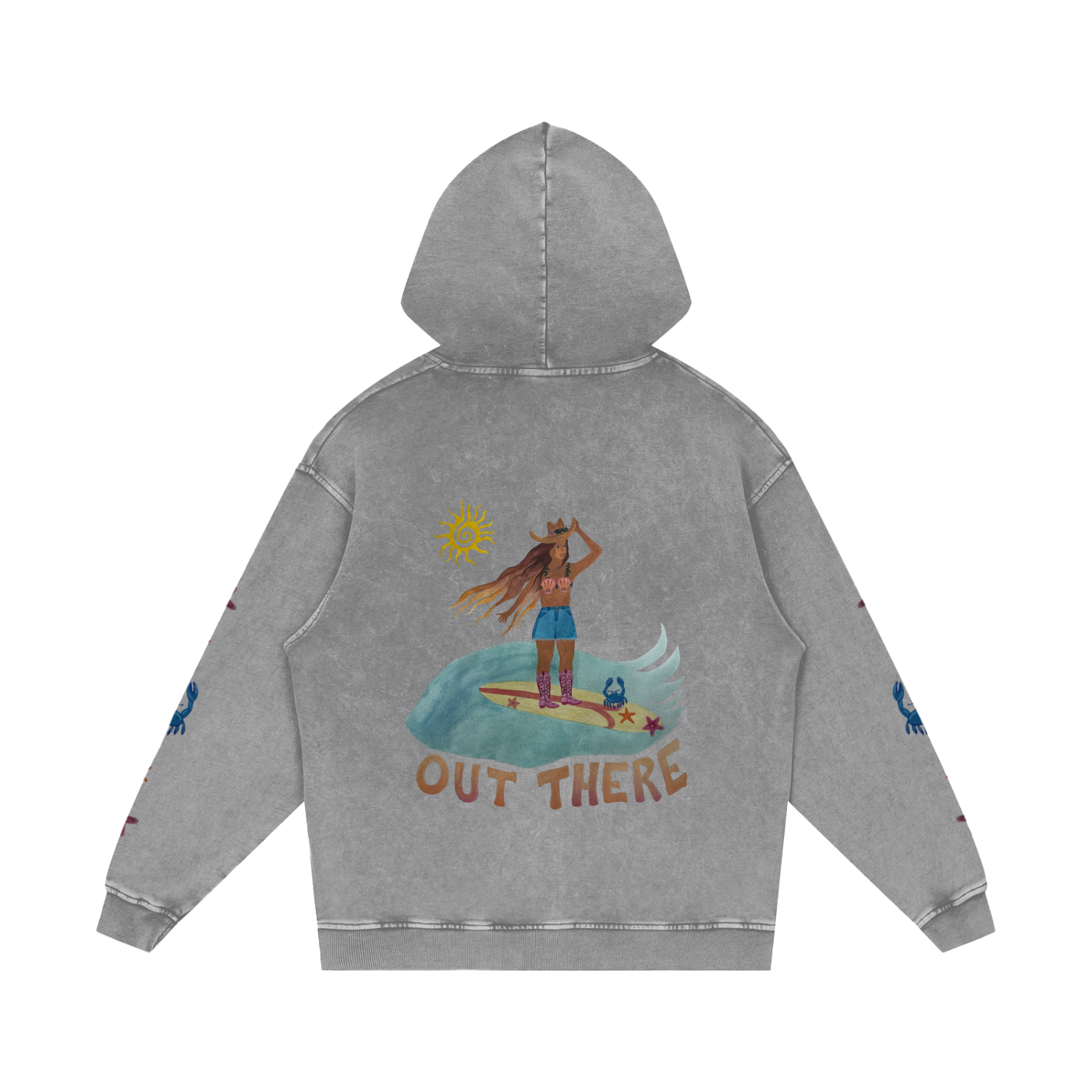 OUT THERE - Heavyweight Snow Washed Loose Hoodie