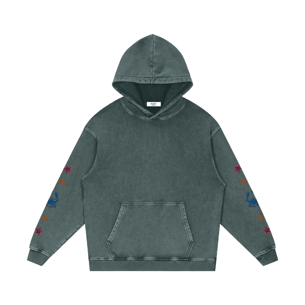 OUT THERE - Heavyweight Snow Washed Loose Hoodie