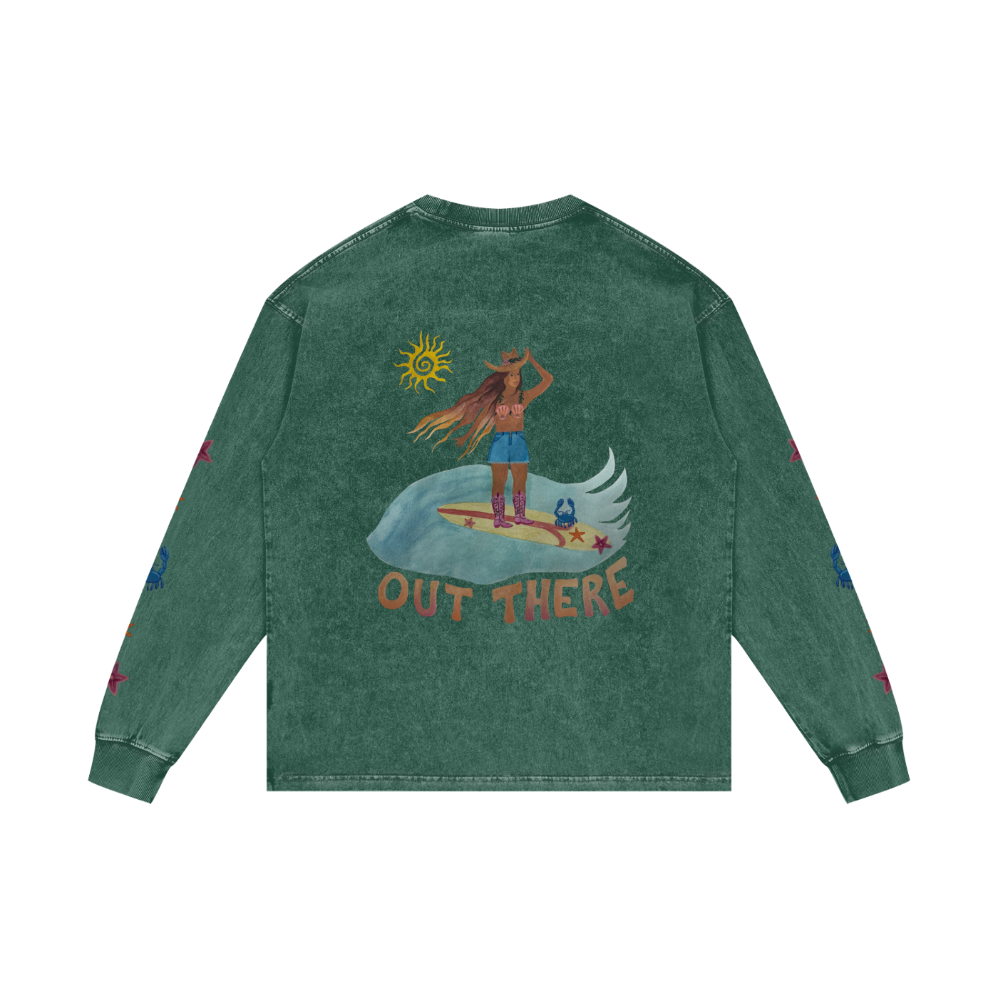 OUT THERE - Acid Wash Oversize Long Sleeve