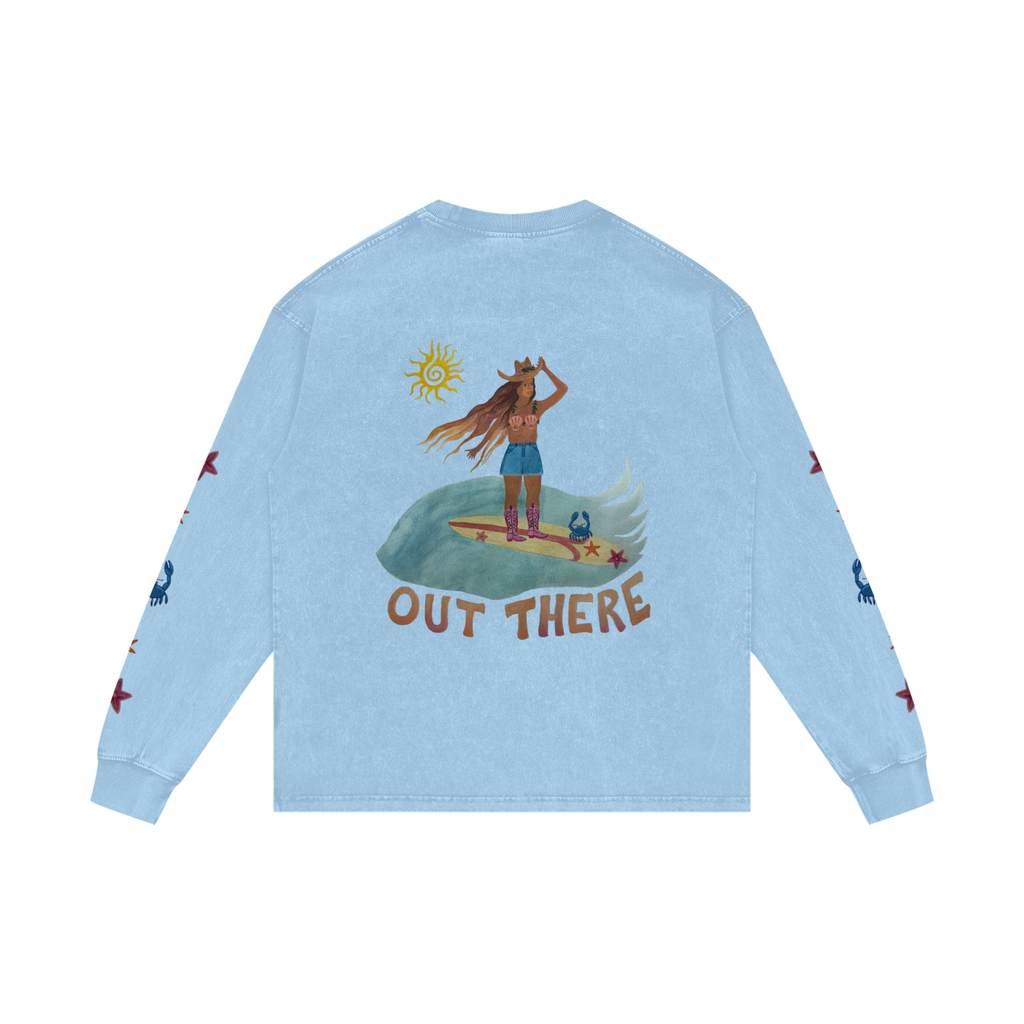 OUT THERE - Acid Wash Oversize Long Sleeve