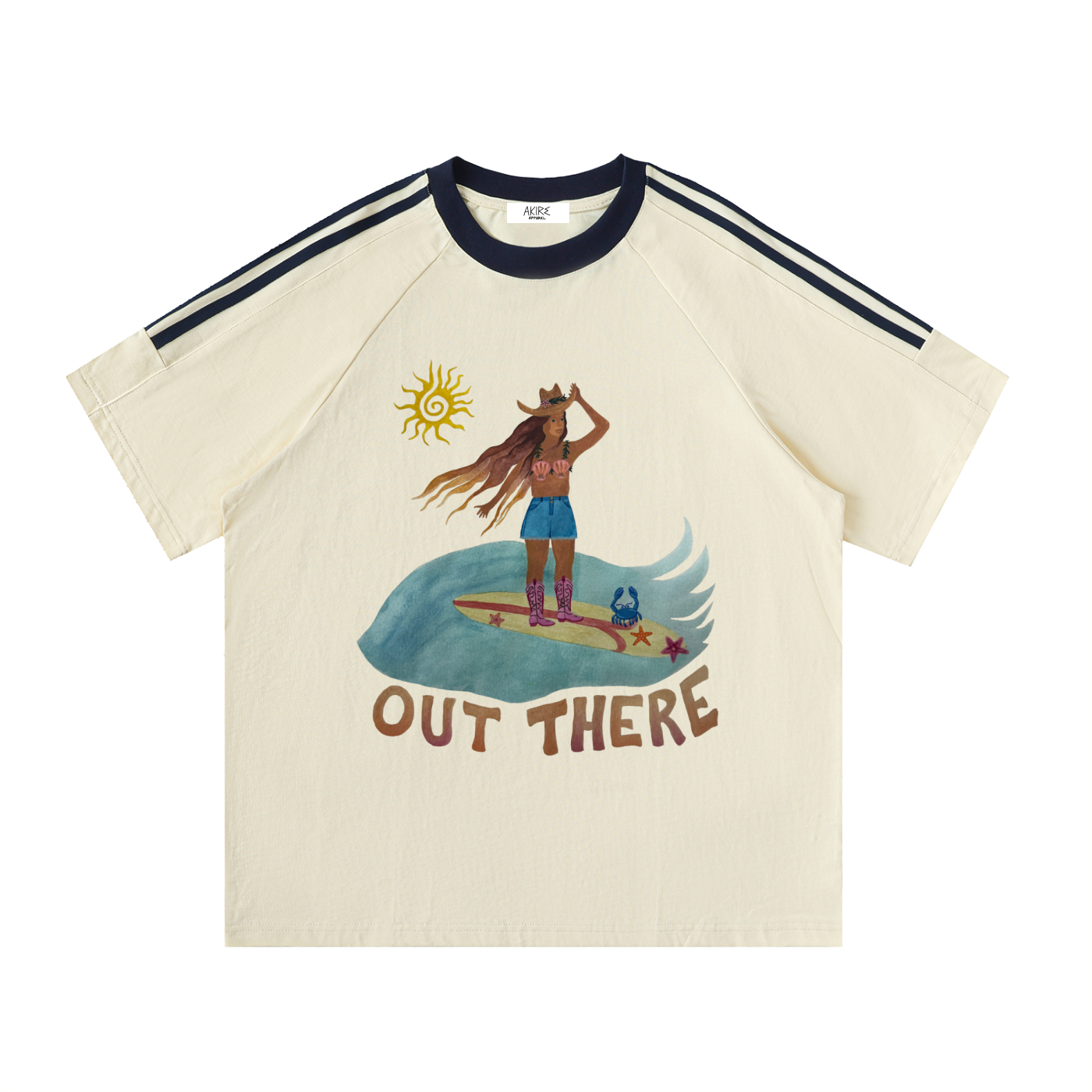 OUT THERE - Contrast Stripe Crewneck