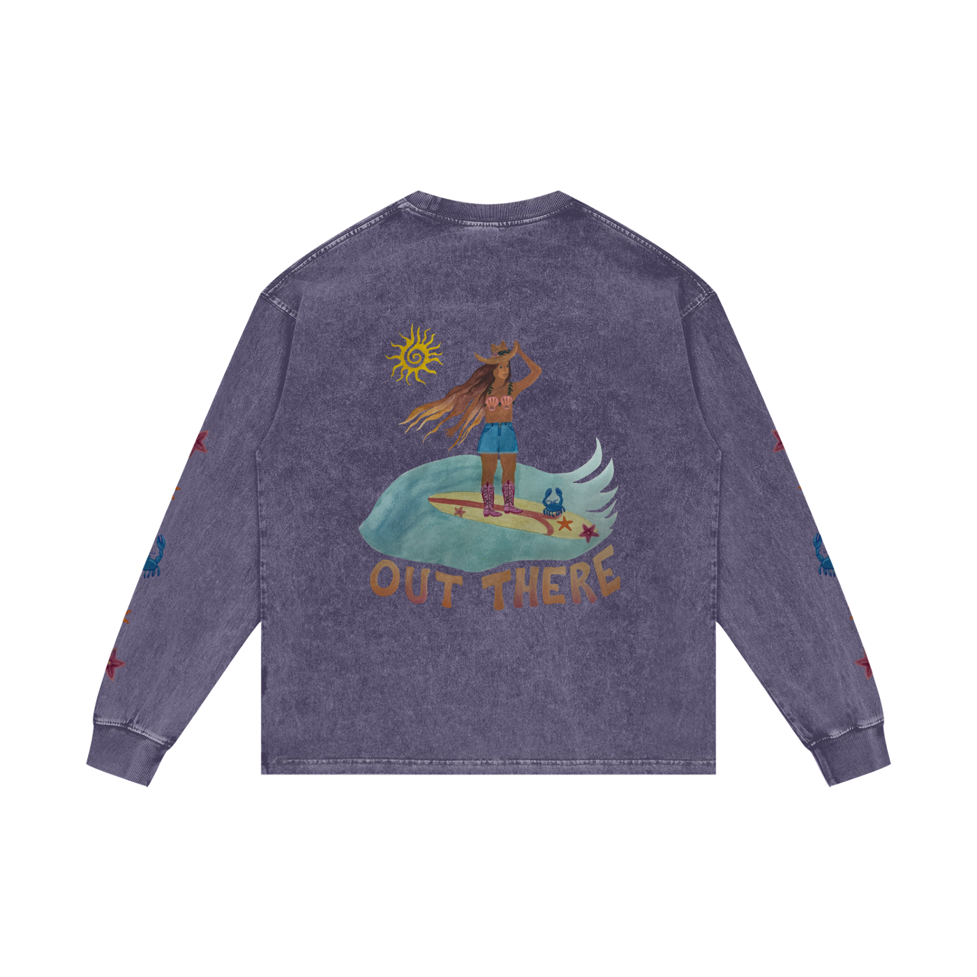 OUT THERE - Acid Wash Oversize Long Sleeve