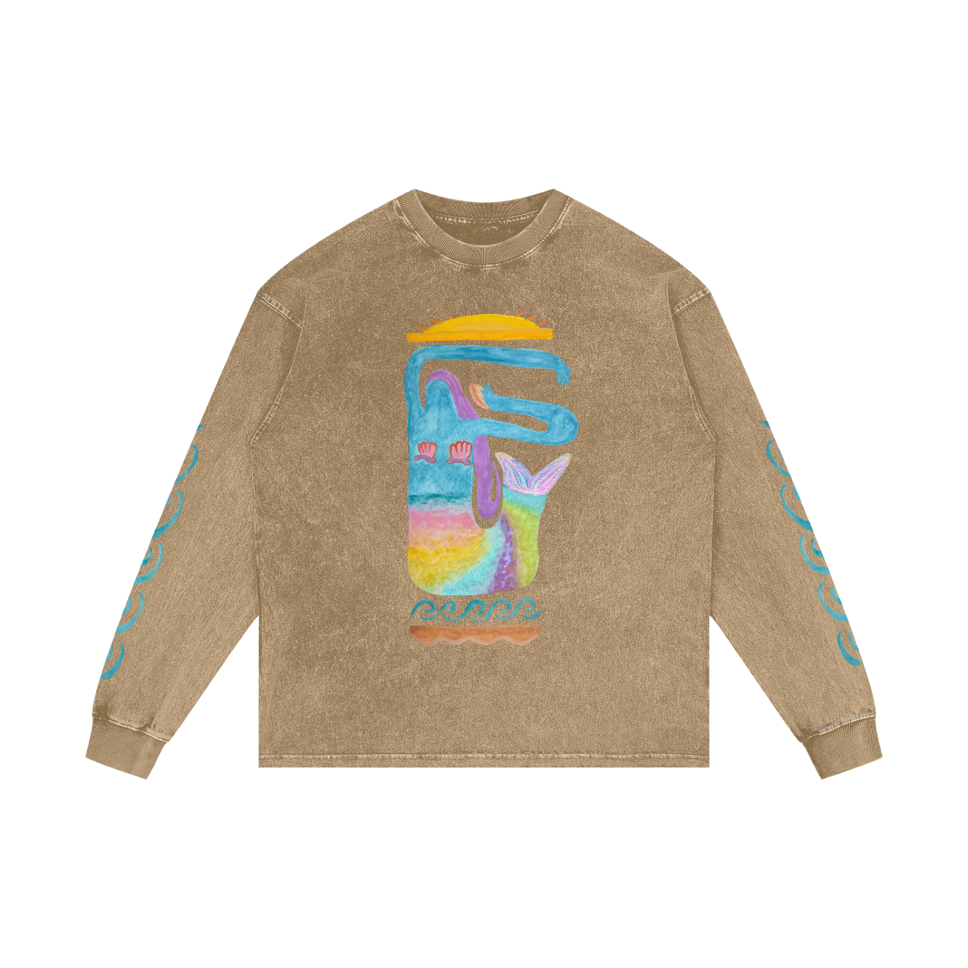 MER - Acid Wash Oversize Long Sleeve Print