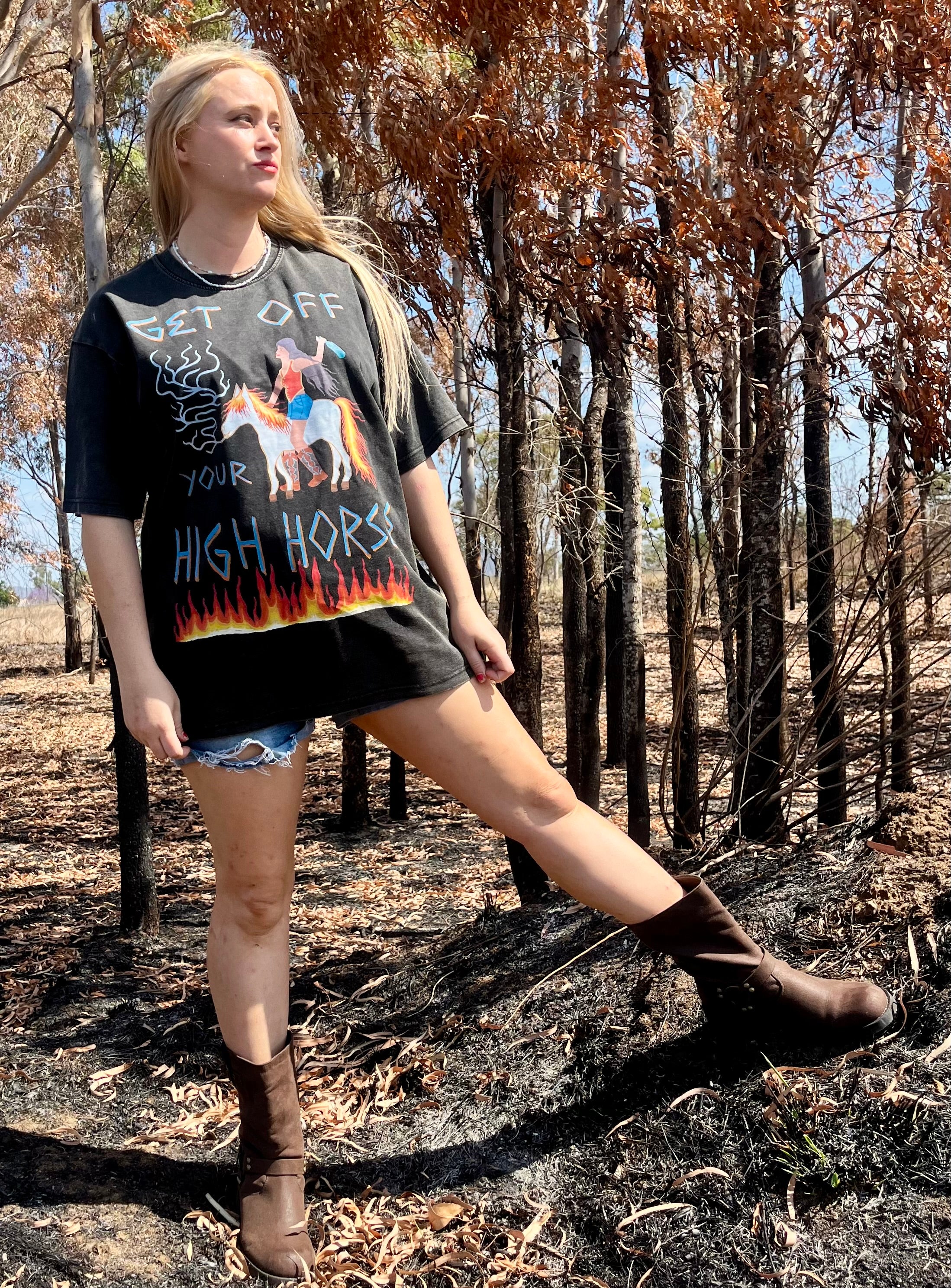 Get Off Your High Horse - Bamboo Slub/Snow Wash