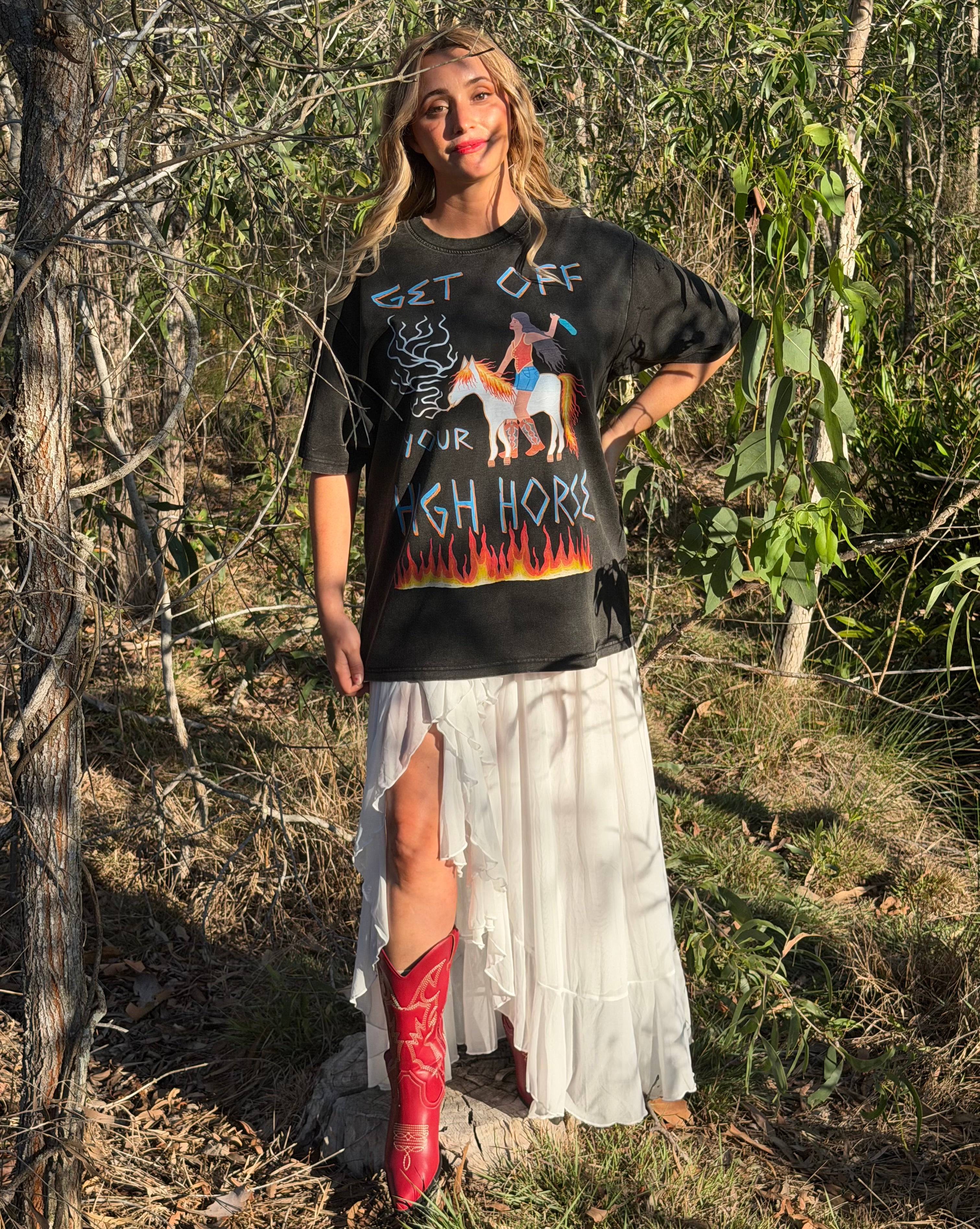 Get Off Your High Horse - Bamboo Slub/Snow Wash