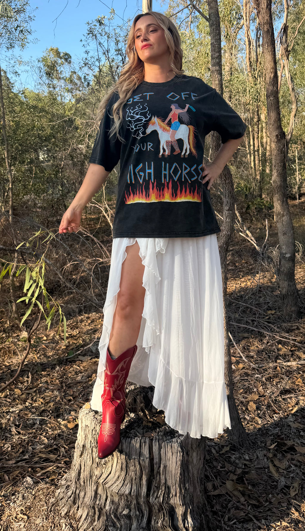 Get Off Your High Horse - Bamboo Slub/Snow Wash