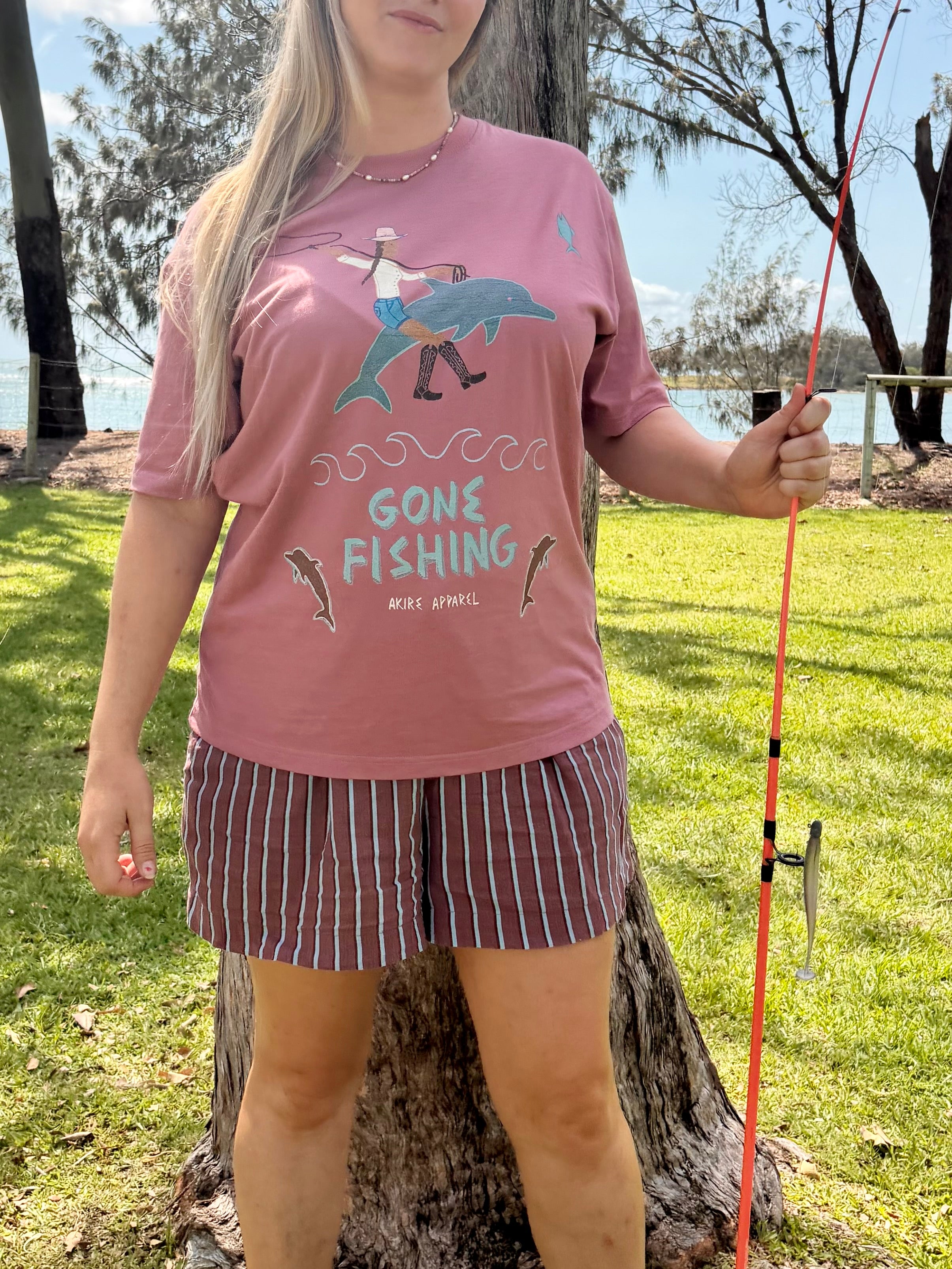 Gone Fishing - Oversize Deep Drop Shoulder