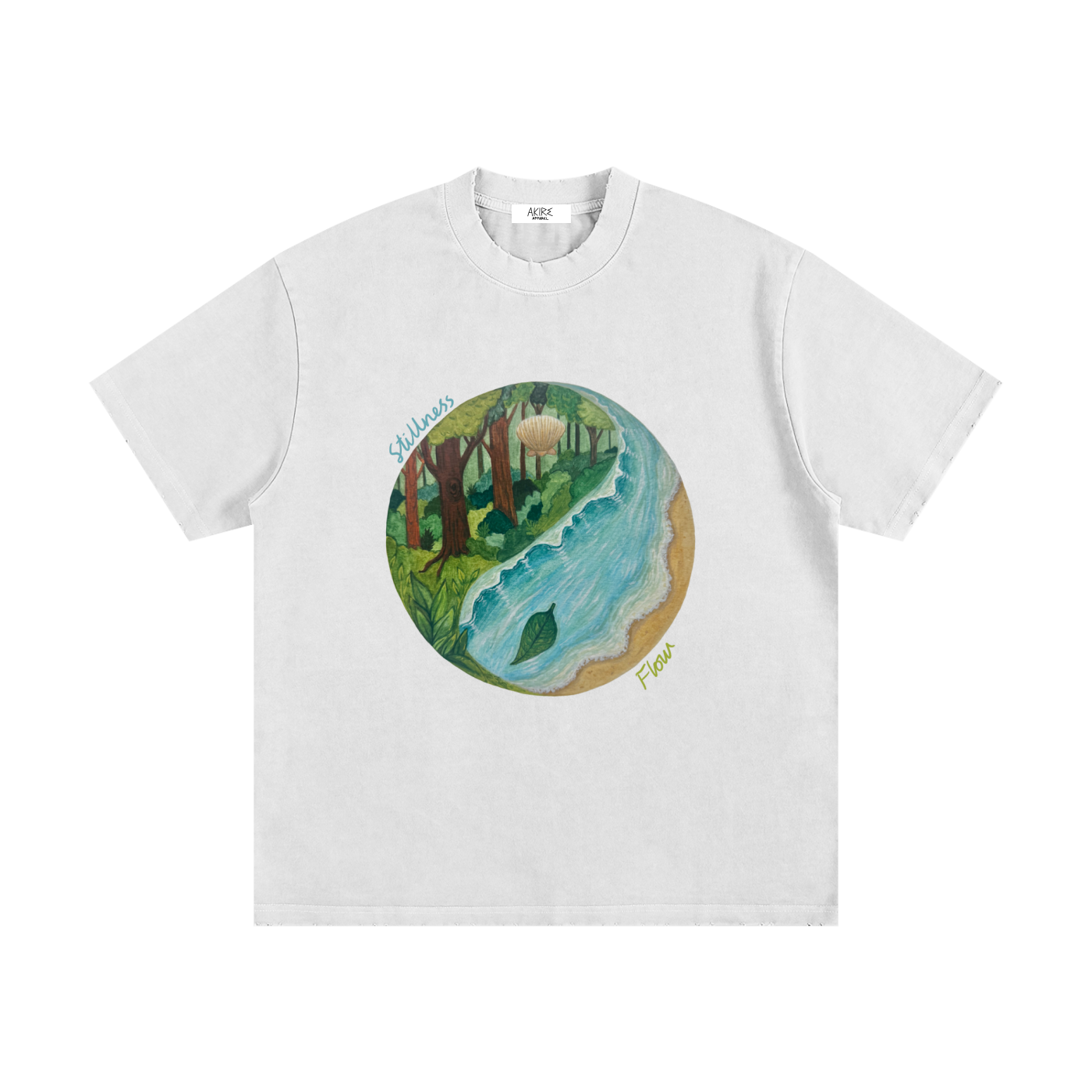 STILLNESS & FLOW - Heavyweight Vintage Wash Frayed
