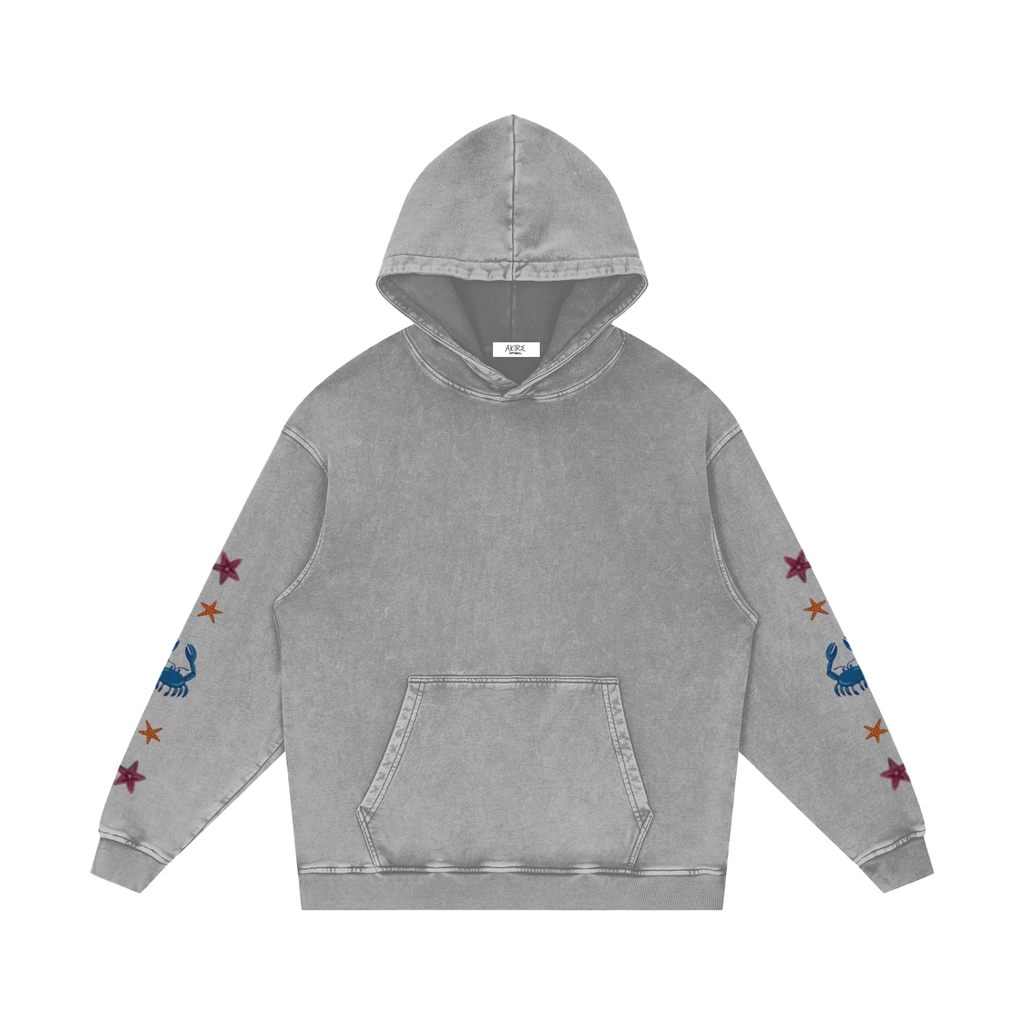OUT THERE - Heavyweight Snow Washed Loose Hoodie