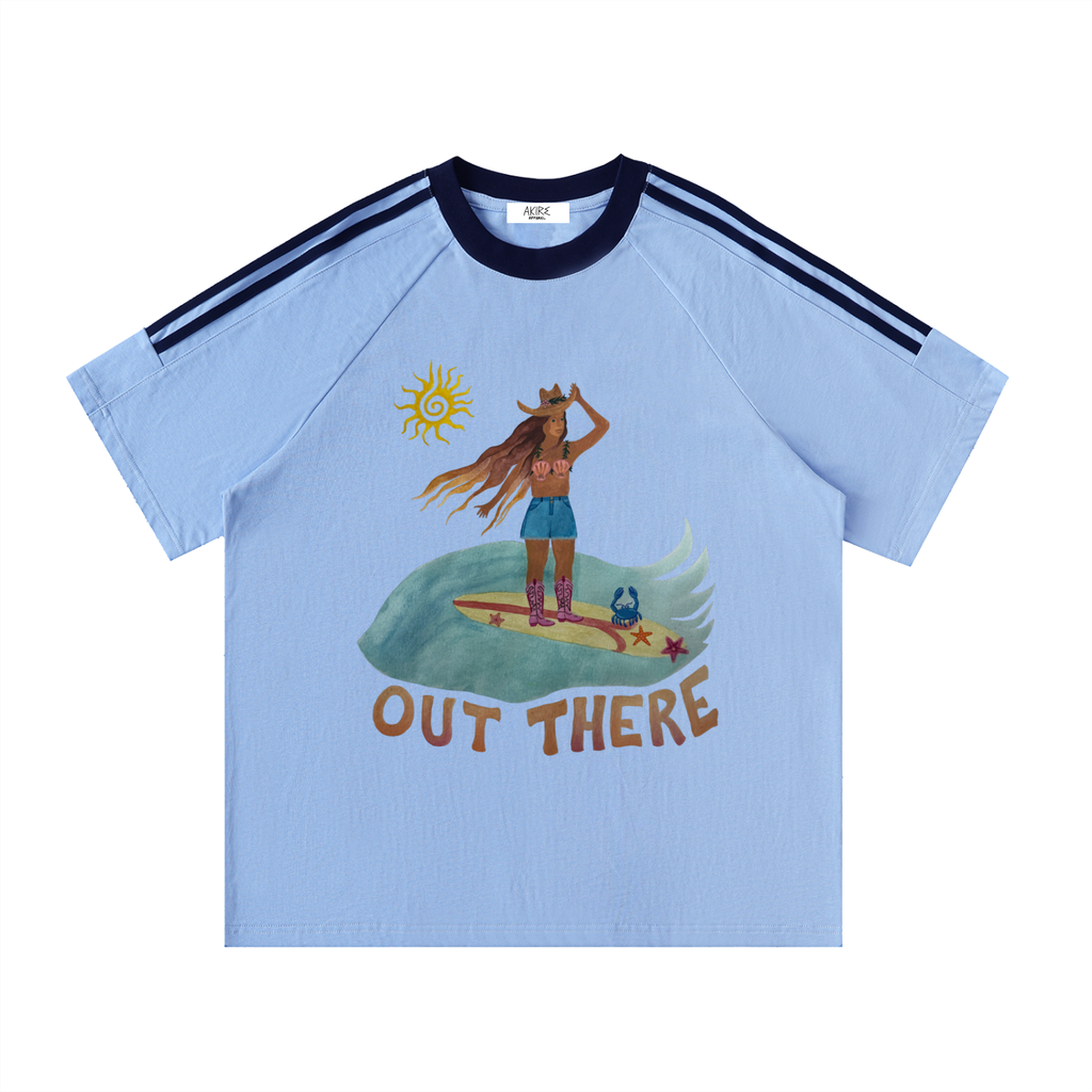 OUT THERE - Contrast Stripe Crewneck