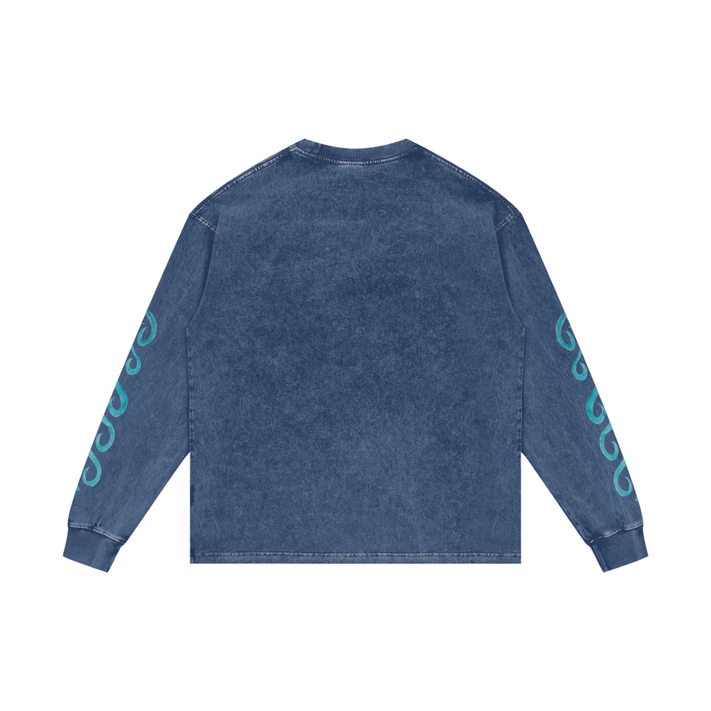 MER - Acid Wash Oversize Long Sleeve Print