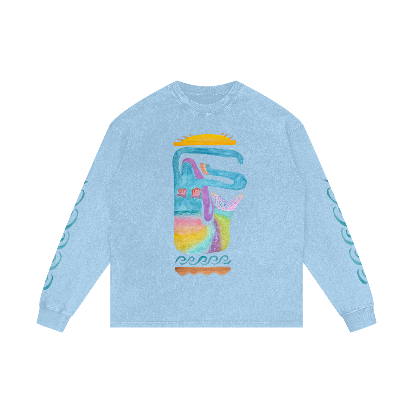 MER - Acid Wash Oversize Long Sleeve Print