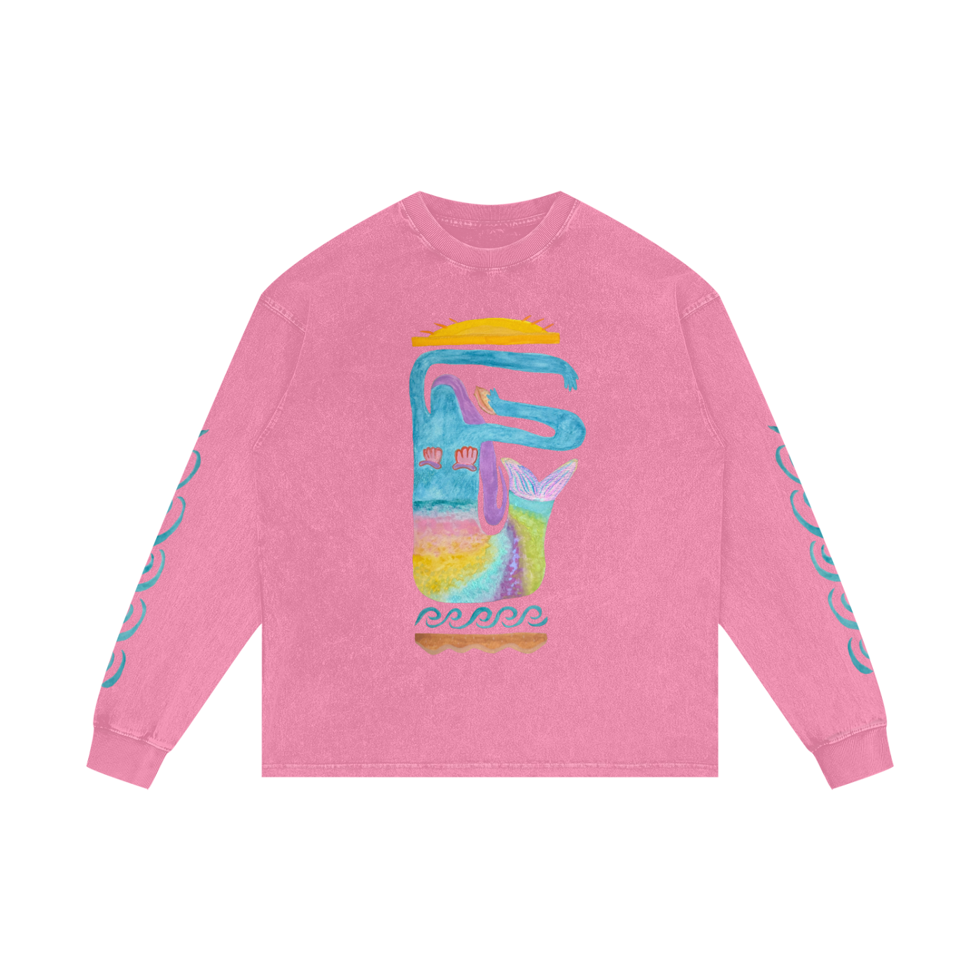 MER - Acid Wash Oversize Long Sleeve Print
