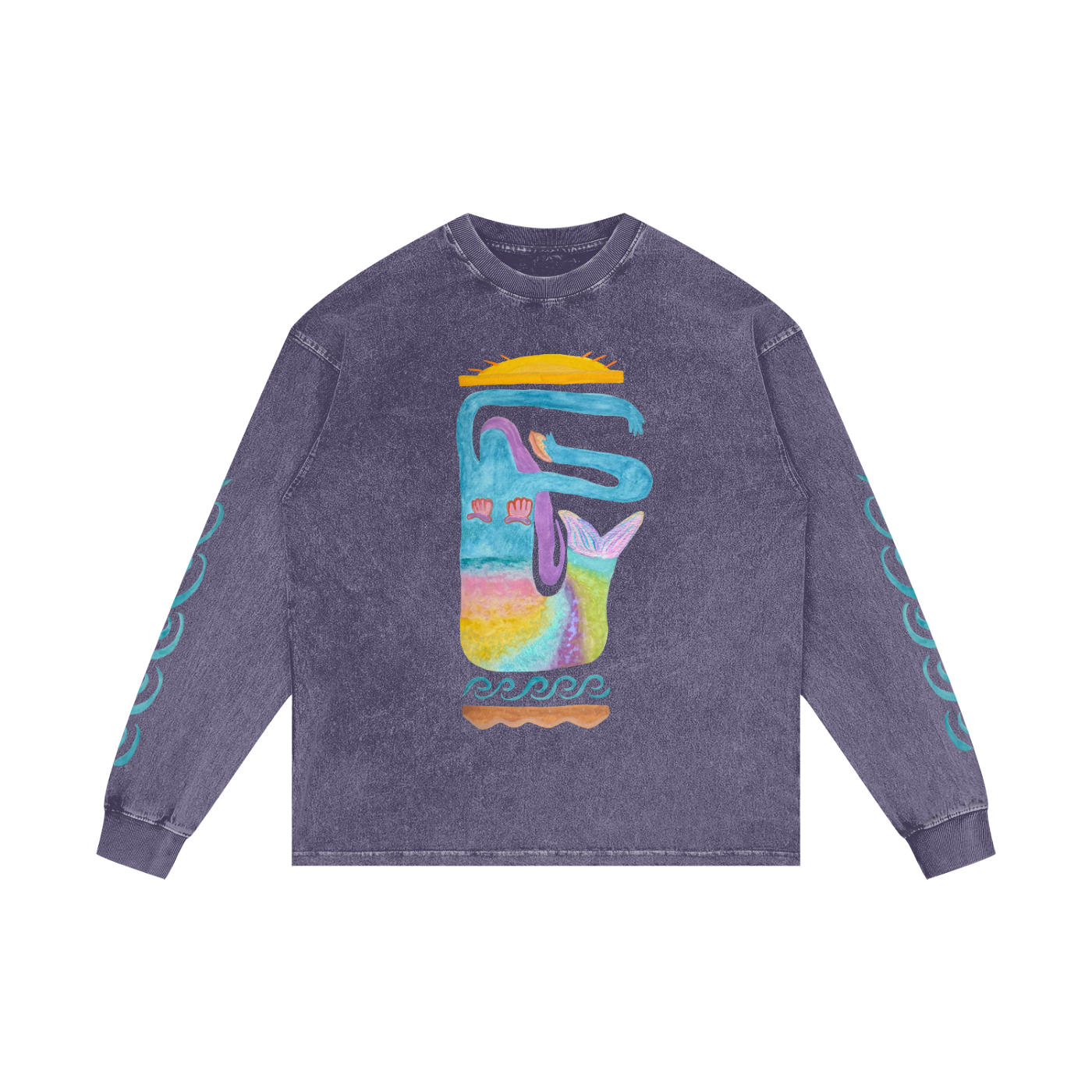 MER - Acid Wash Oversize Long Sleeve Print