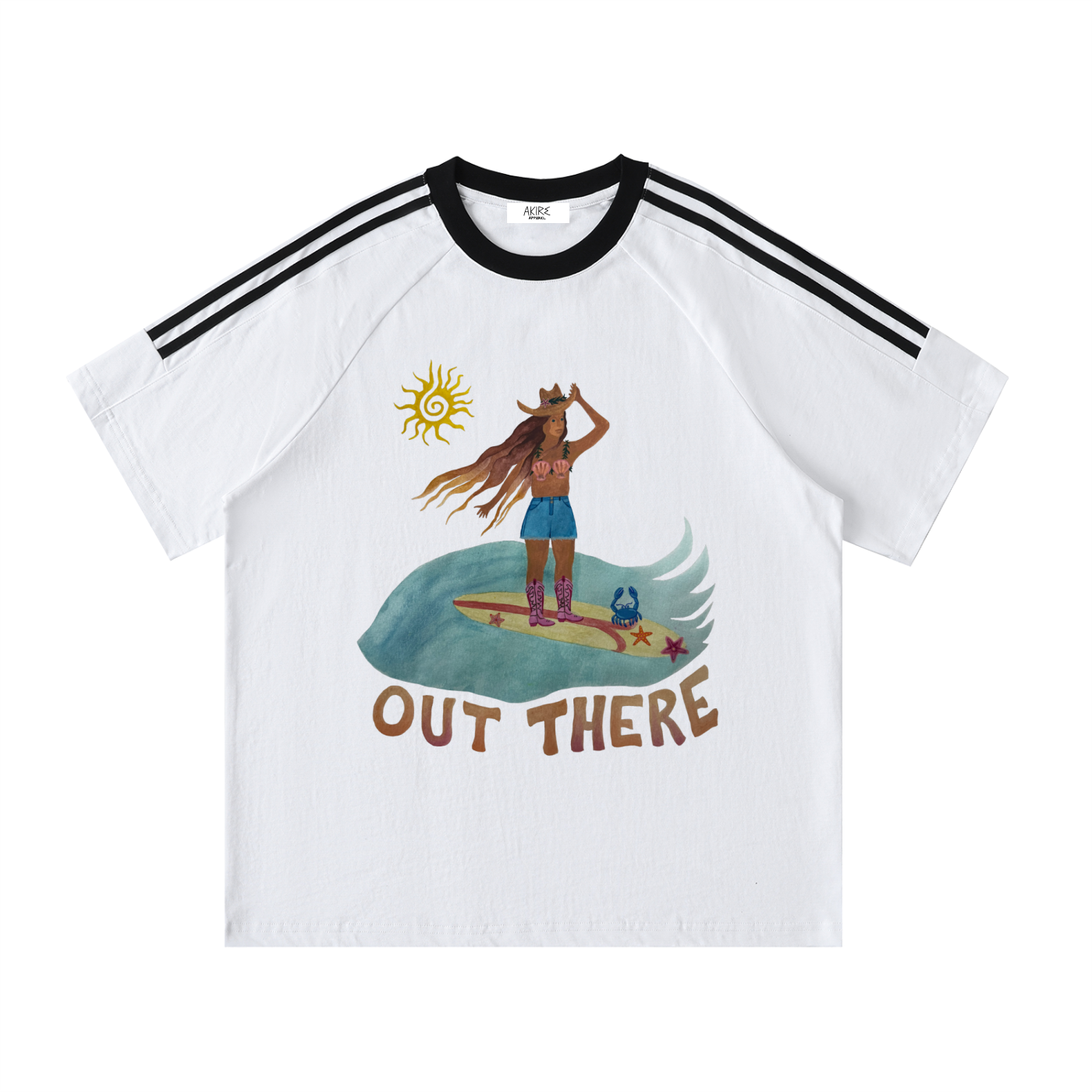 OUT THERE - Contrast Stripe Crewneck