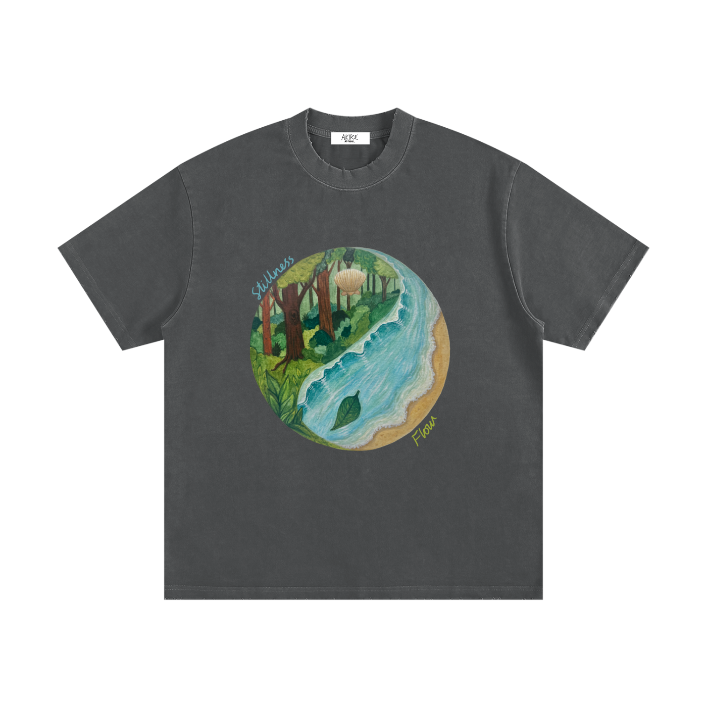 STILLNESS & FLOW - Heavyweight Vintage Wash Frayed