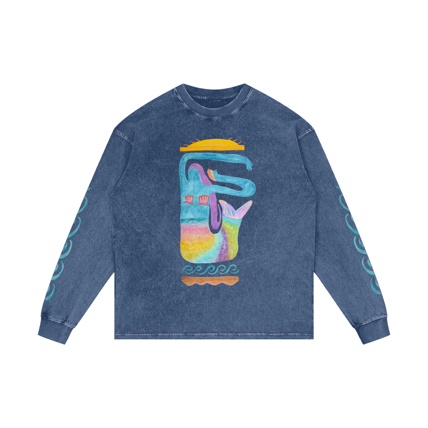 MER - Acid Wash Oversize Long Sleeve Print