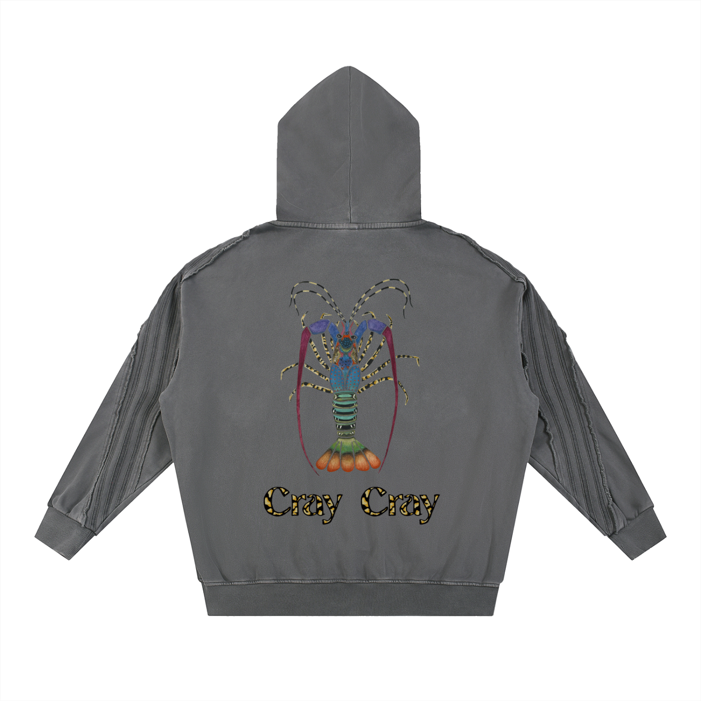 CRAY CRAY - Thick Snow Washed Distressed Zip Hoodie