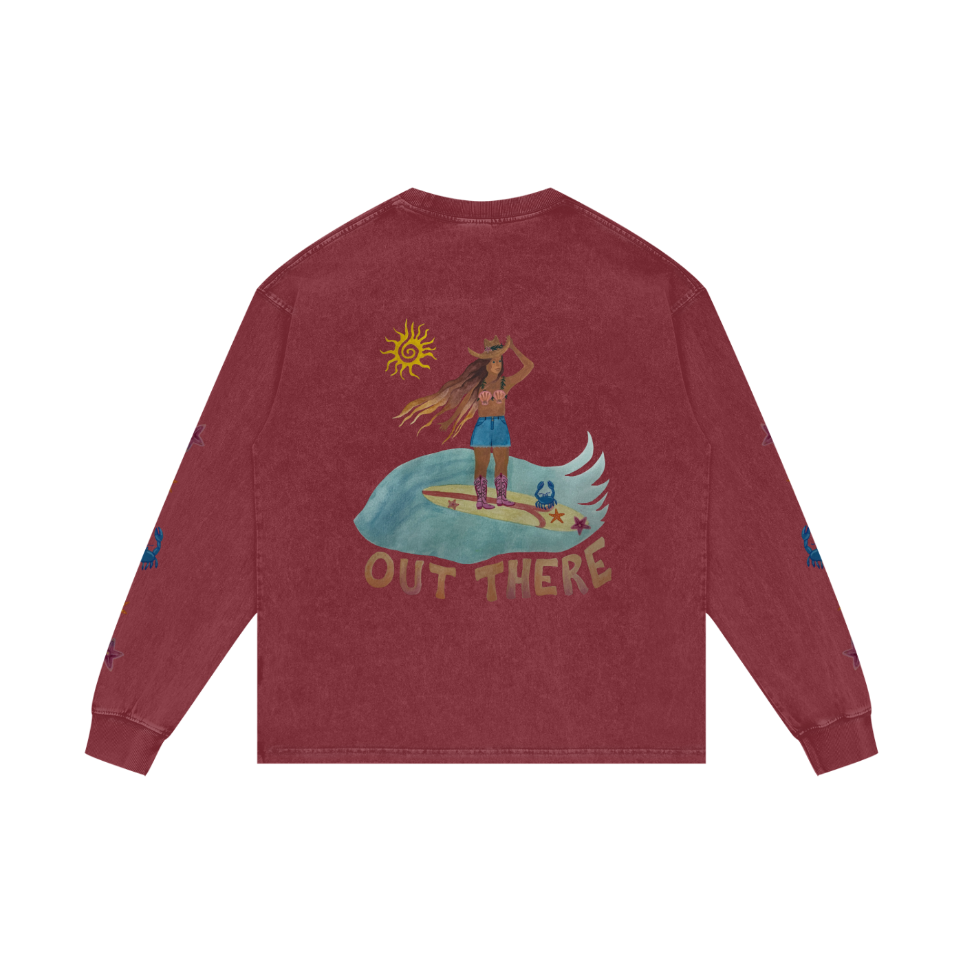 OUT THERE - Acid Wash Oversize Long Sleeve