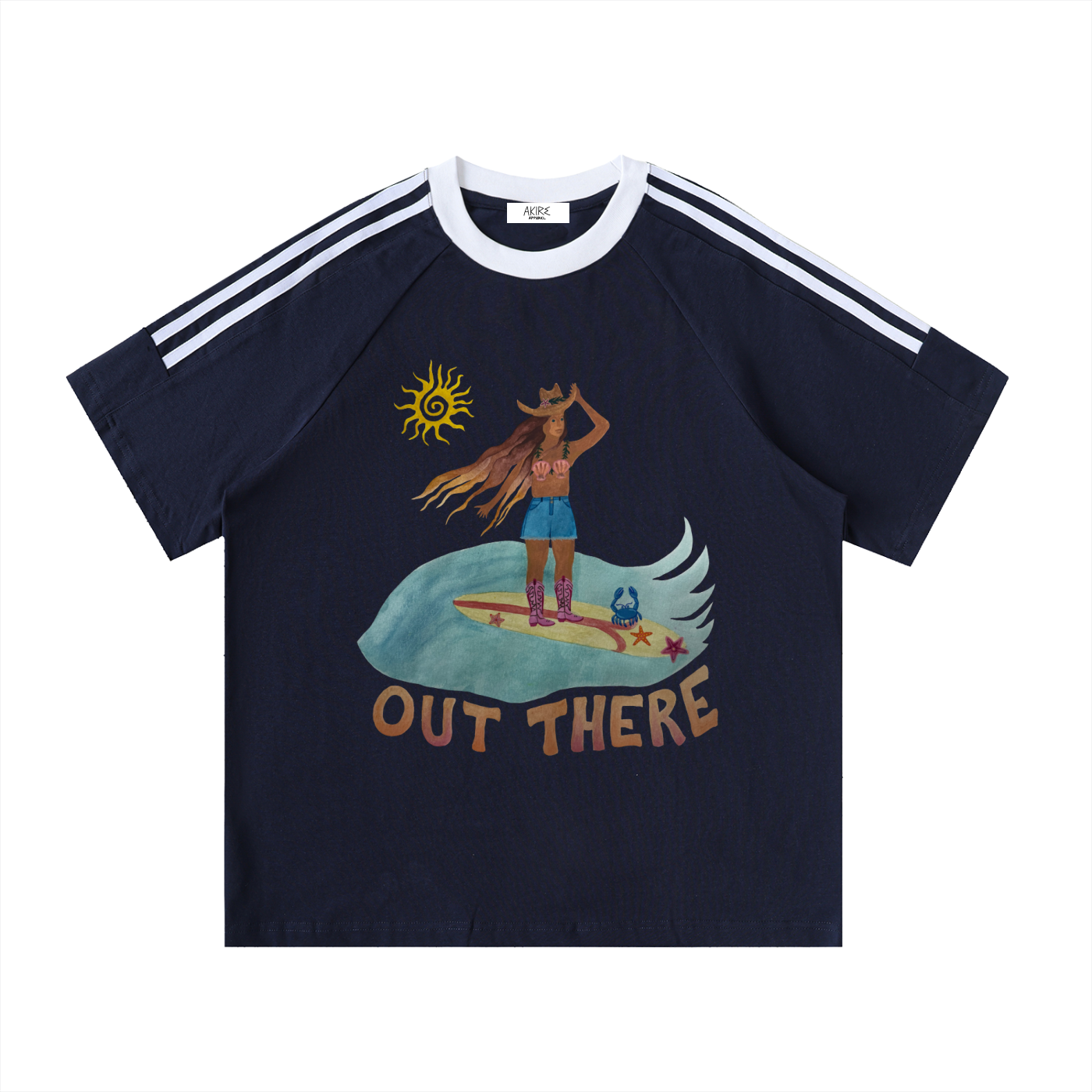 OUT THERE - Contrast Stripe Crewneck