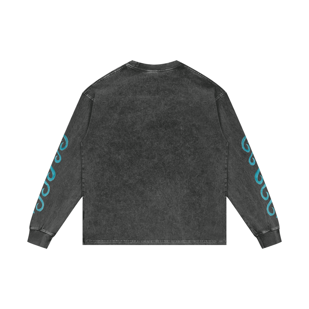MER - Acid Wash Oversize Long Sleeve Print